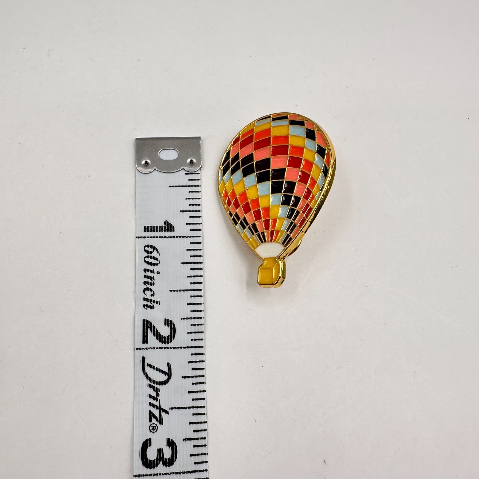 Vintage 80s Chicken Hot Air Balloon Enamel Brooch Lapel Pinback Fashion Jewelry - Thumbnail 6