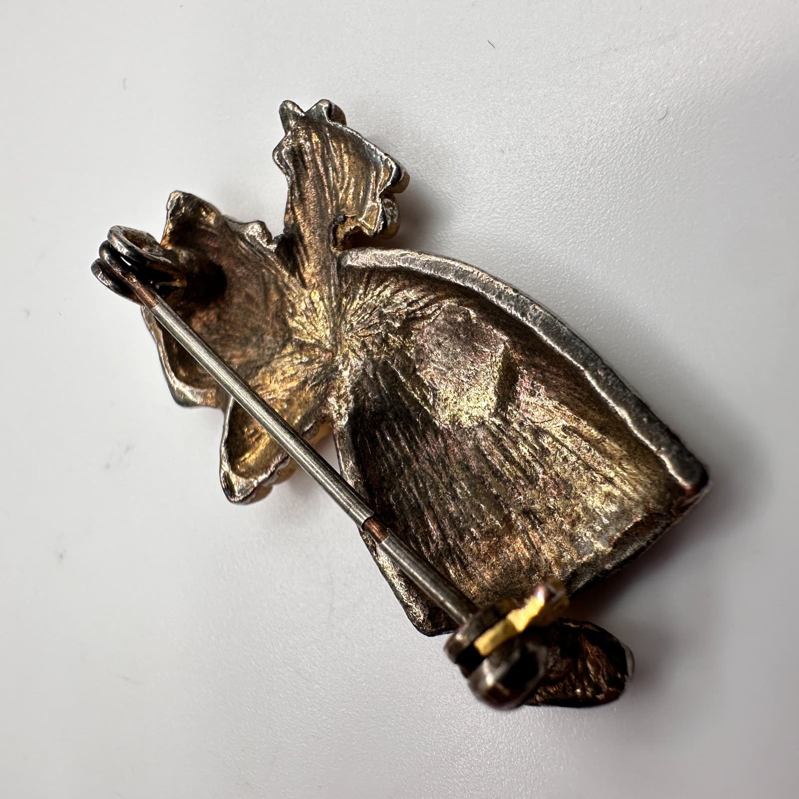 Vintage 80s Gold Tone Angel Brooch Pin Retro Women's Classic Fashion Jewelry - Thumbnail 5