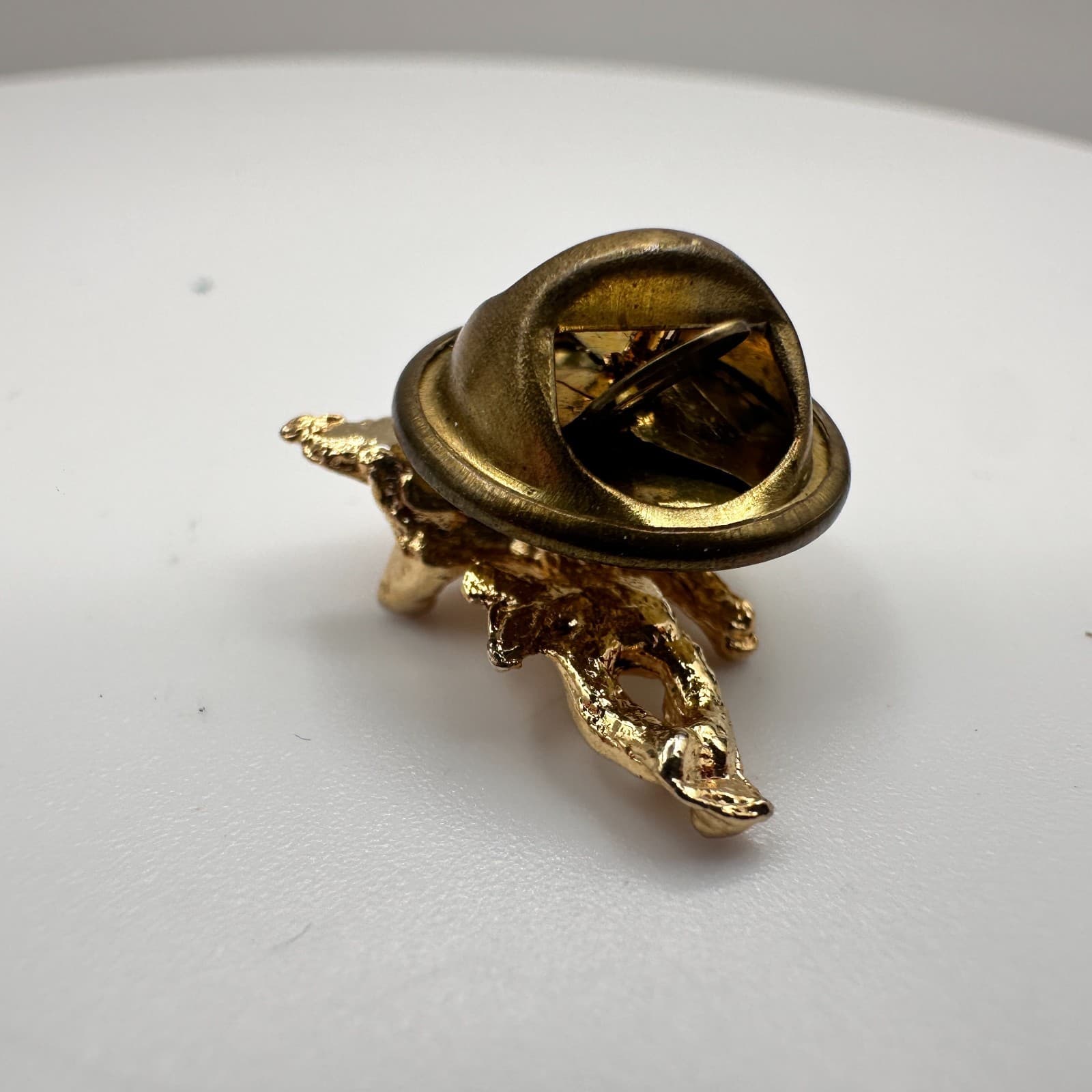 Vintage 90s Gold Tone Angel Cherub Brooch Pin Rhinestone Pearl Christmas Jewelry - Thumbnail 4