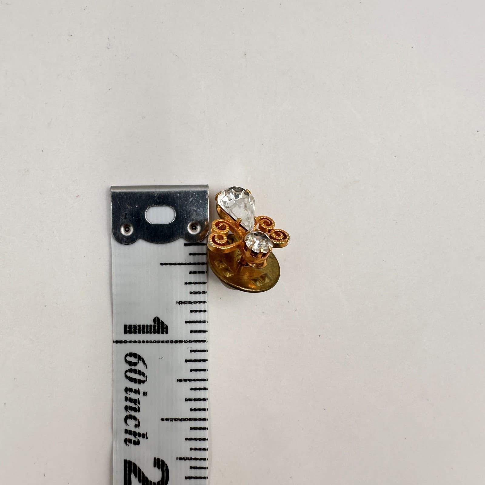 Vintage 90s Gold Tone Angel Cherub Brooch Pin Rhinestone Pearl Christmas Jewelry - Thumbnail 13