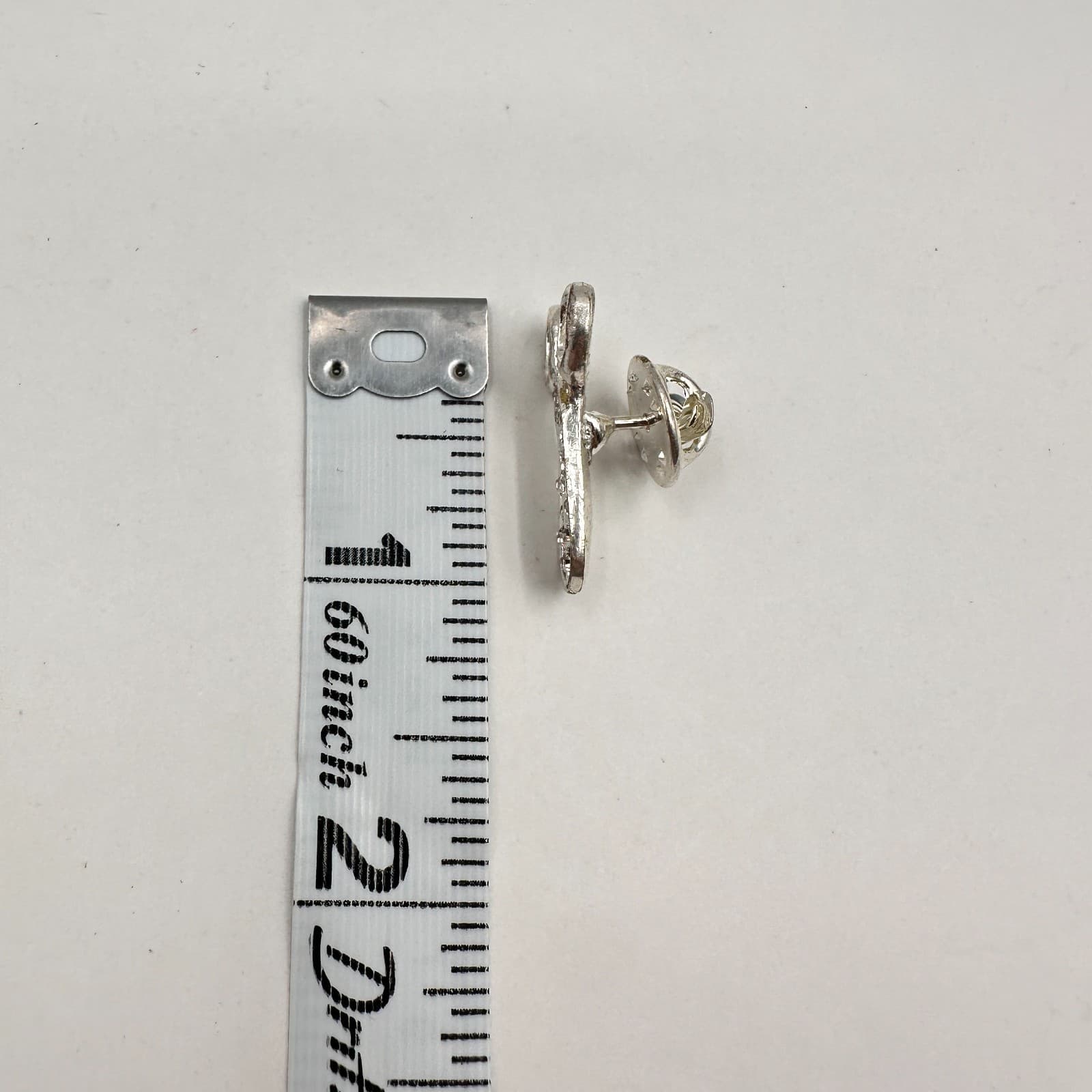 Vintage 90s Rhinestone Scissor Brooch Pin Silver Tone Crystal Sewer Hair Jewelry - Thumbnail 6