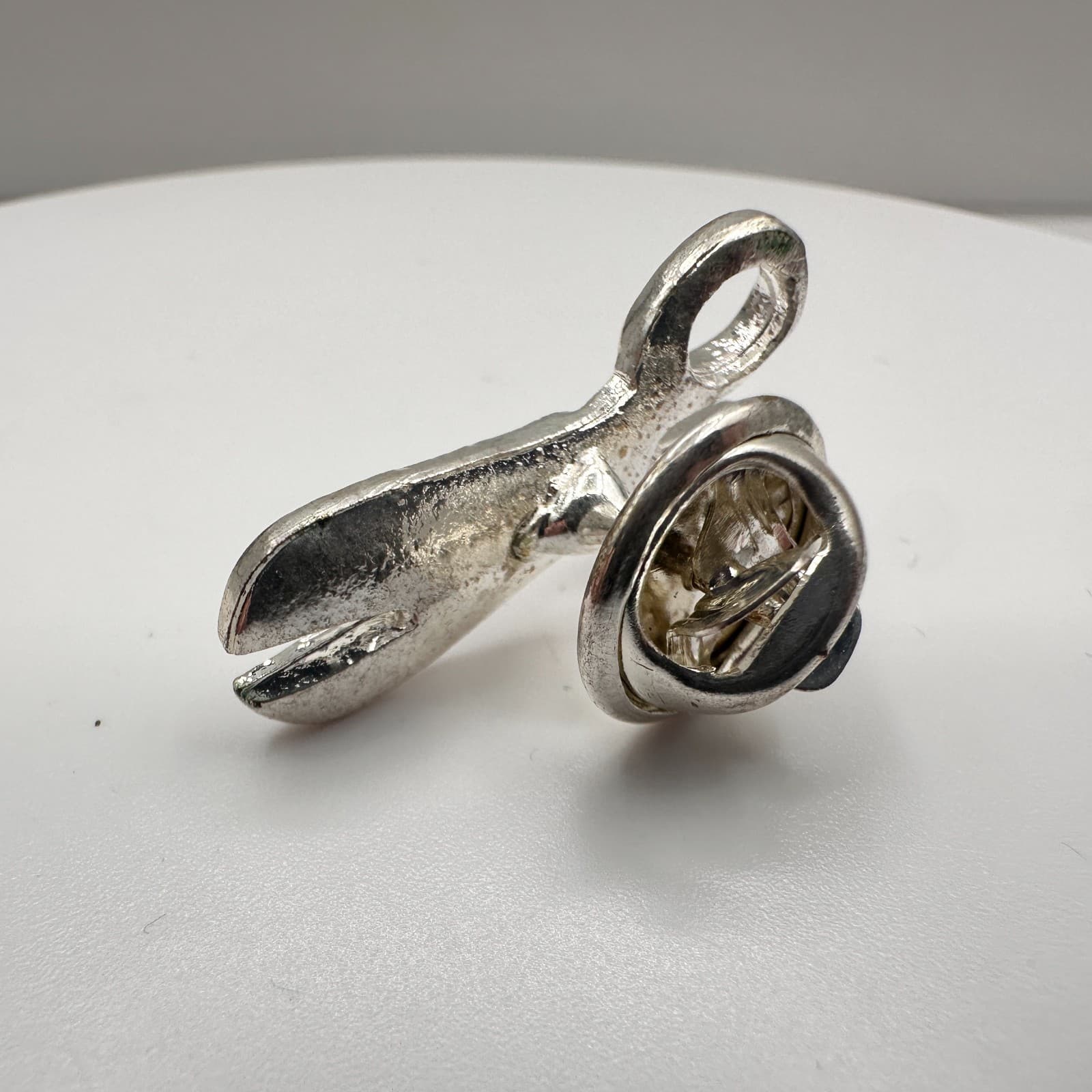 Vintage 90s Rhinestone Scissor Brooch Pin Silver Tone Crystal Sewer Hair Jewelry - Thumbnail 5