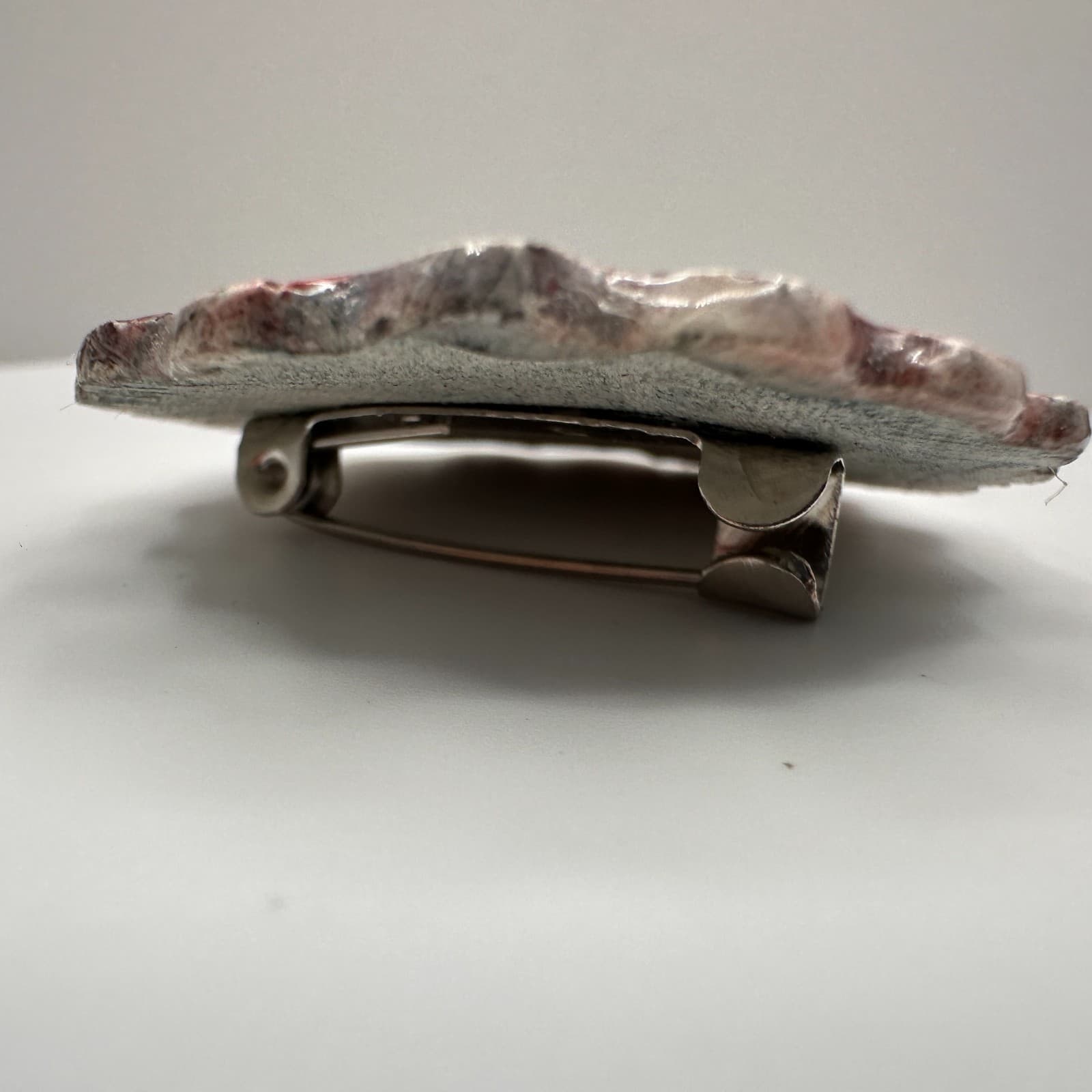 Vintage 80s Red White Ceramic Abstract Starburst Trinket Dish Pin Tray Jewelry - Thumbnail 5