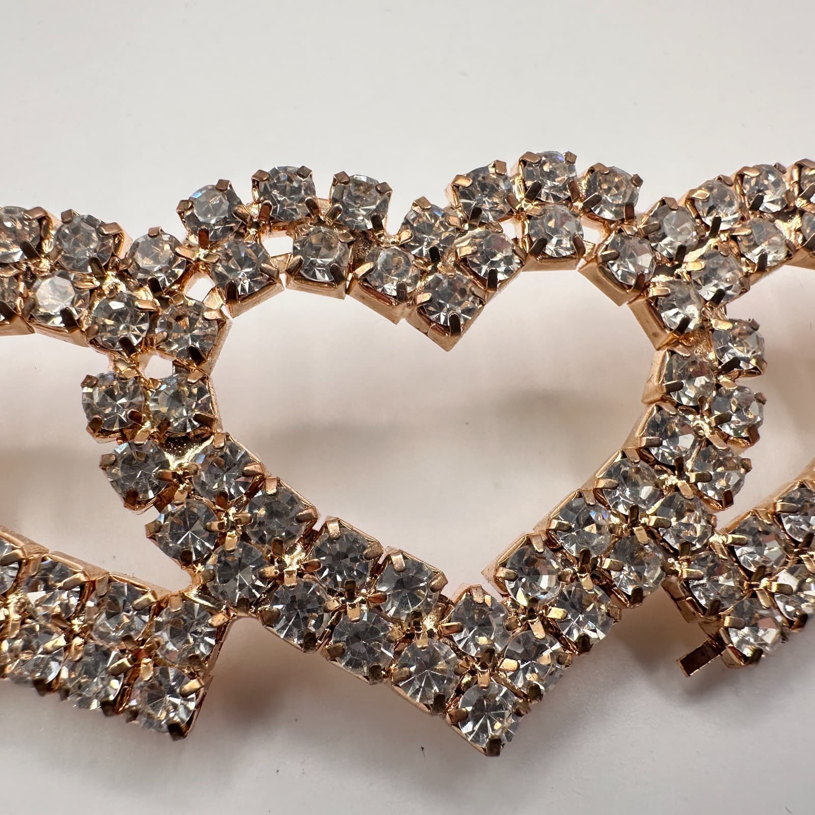 Vintage Y2K Gold Tone Clear Rhinestone Heart Belly Chain Woemn's Classic Jewelry - Thumbnail 5