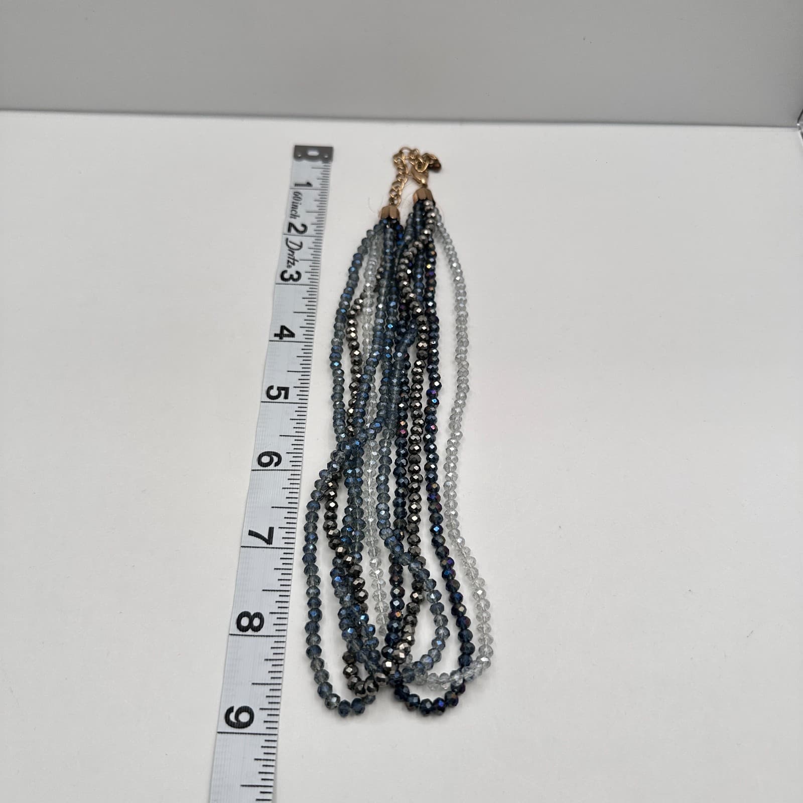 Vintage Y2K Multi-Strand Faceted Glass Beaded Necklace Statement Women's Jewelry - Thumbnail 8