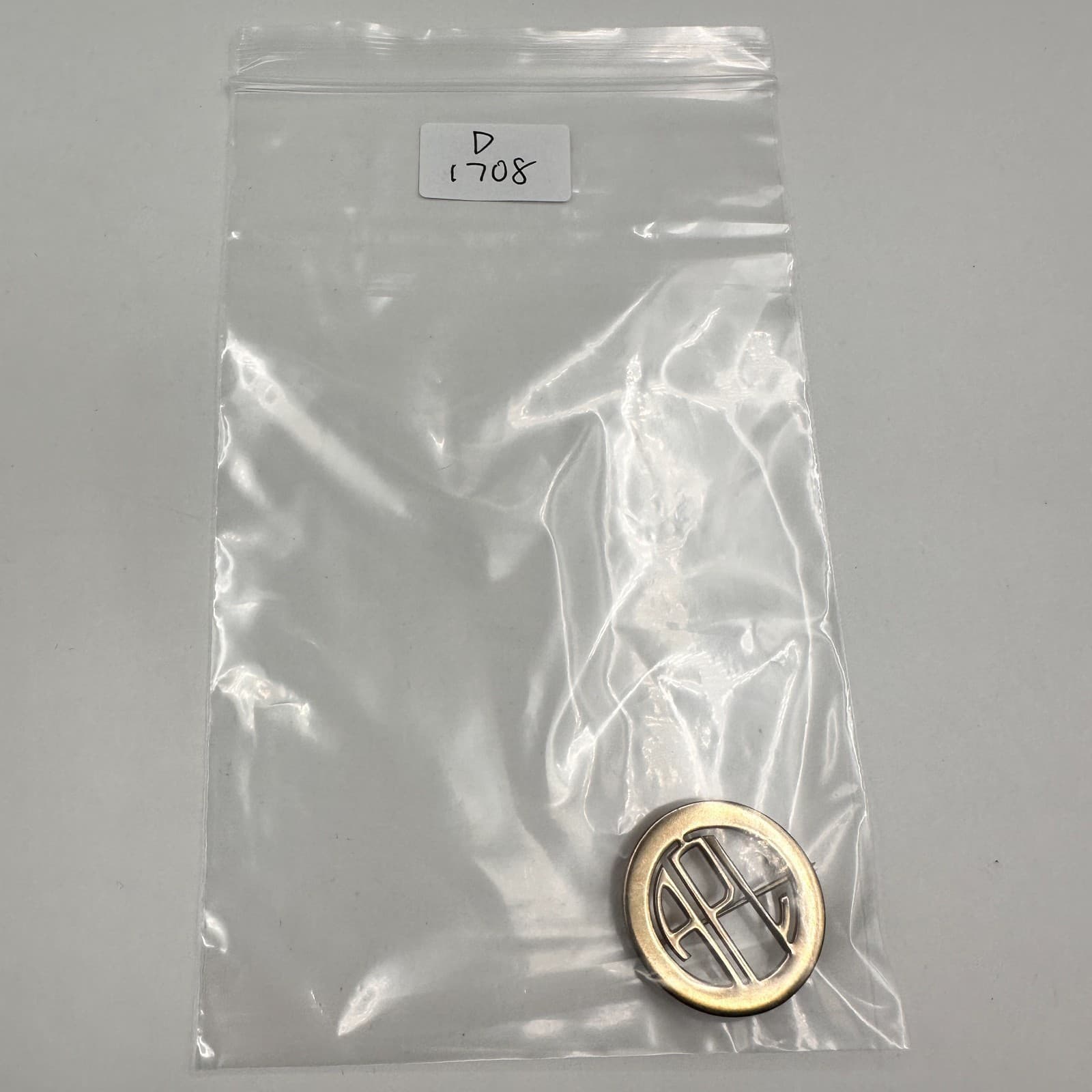 Vintage 90s Gold Tone Circle Monogram APL Initial Brooch Pin Women's Jewelry - Thumbnail 7