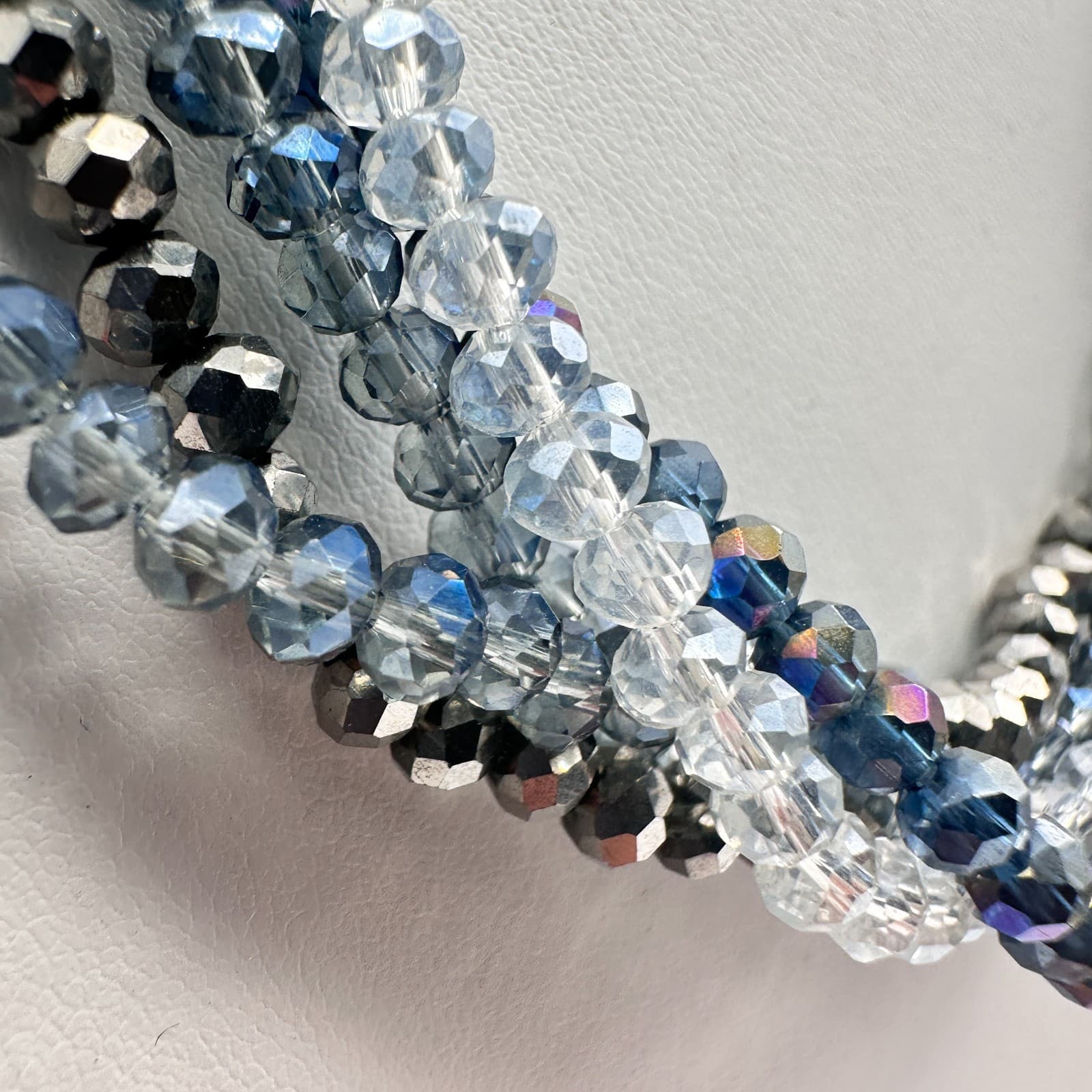 Vintage Y2K Multi-Strand Faceted Glass Beaded Necklace Statement Women's Jewelry - Thumbnail 4