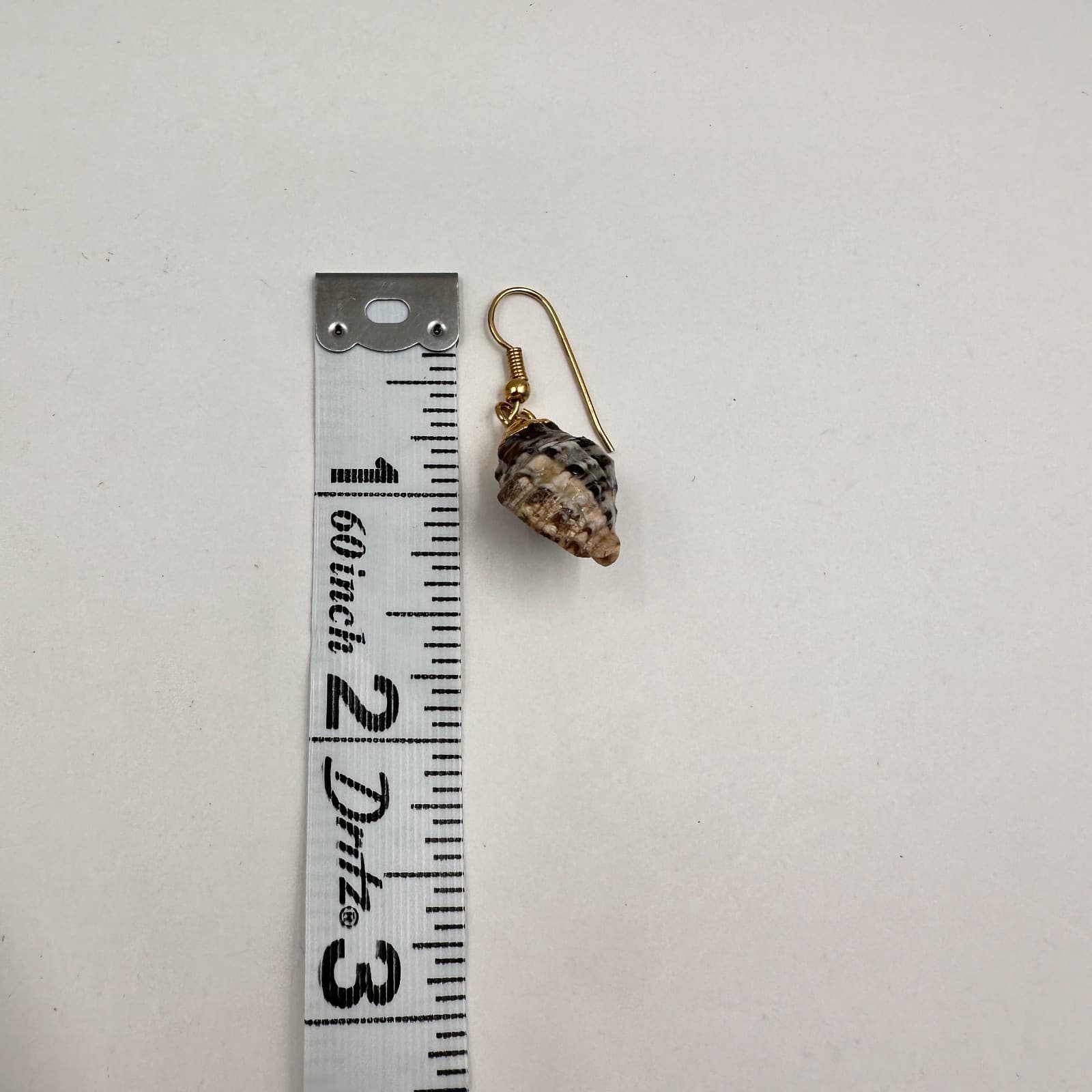 Vintage 90s Natural Sea Shell Dangle Earrings Gold Tone Beach Women's Jewelry - Thumbnail 5