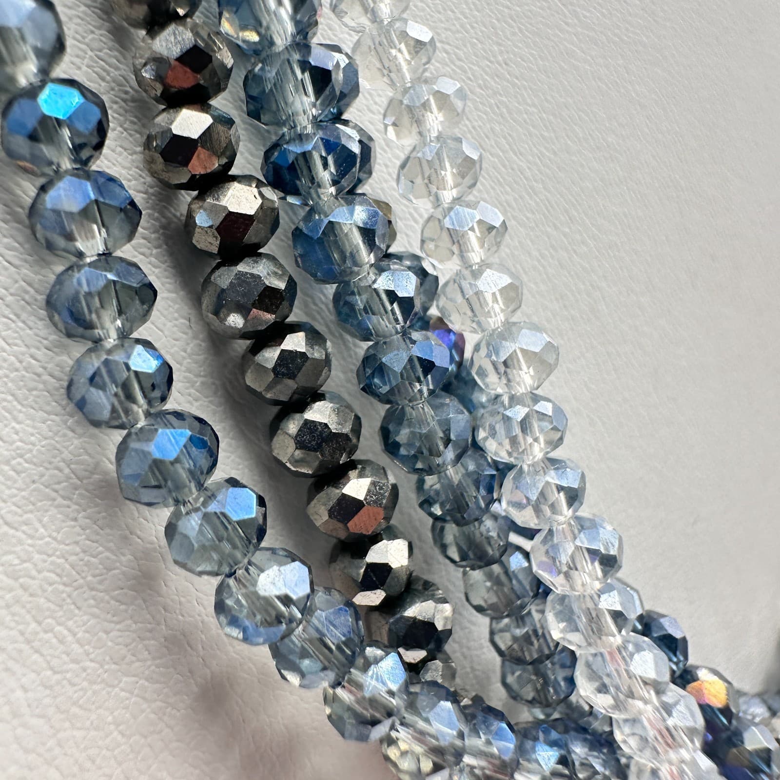 Vintage Y2K Multi-Strand Faceted Glass Beaded Necklace Statement Women's Jewelry - Thumbnail 5