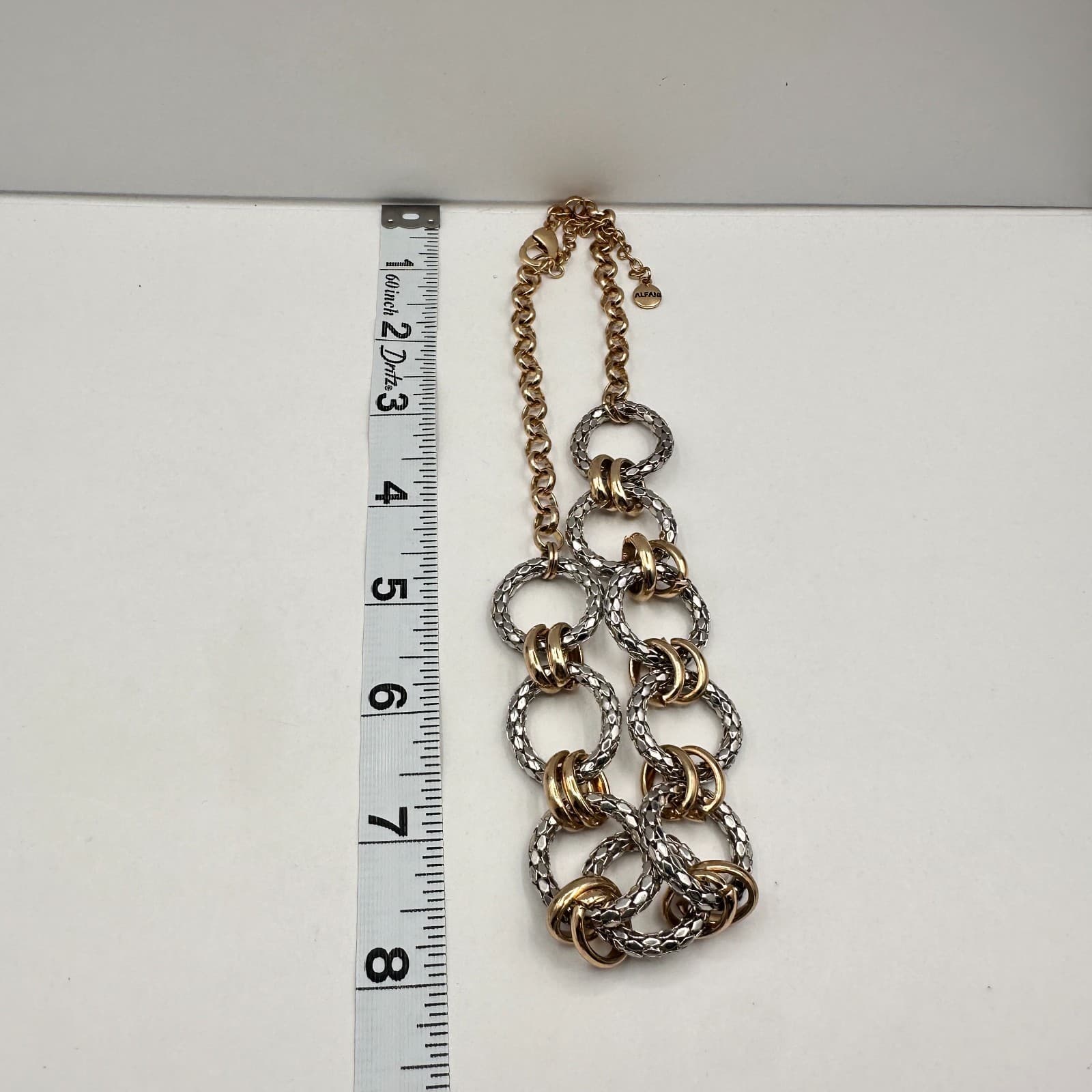 Vintage Y2K Alfani Textured Pebble Link Chain Necklace Women's Classic Jewelry - Thumbnail 8