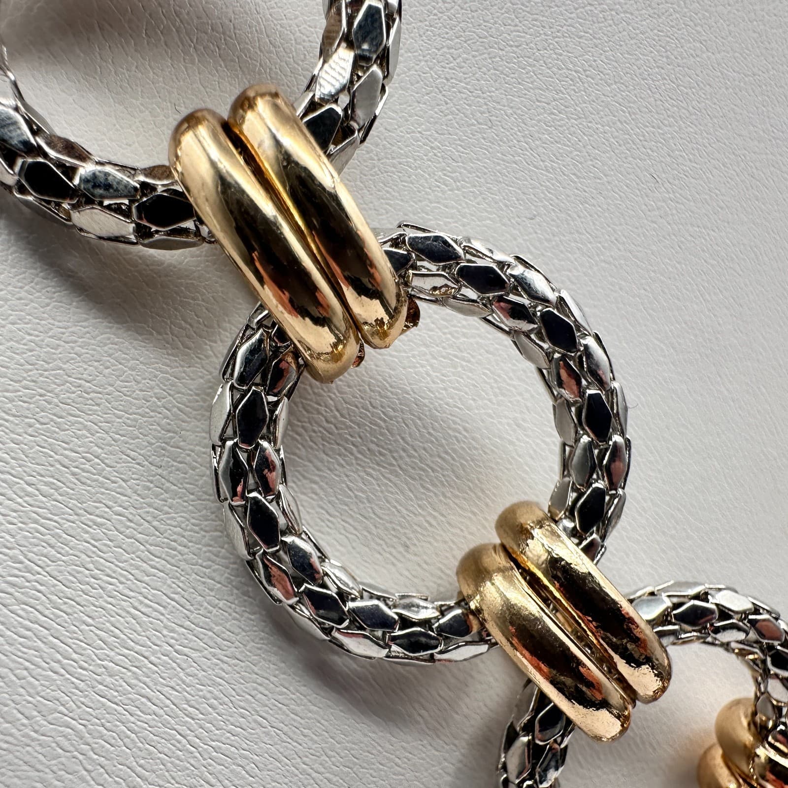 Vintage Y2K Alfani Textured Pebble Link Chain Necklace Women's Classic Jewelry - Thumbnail 4