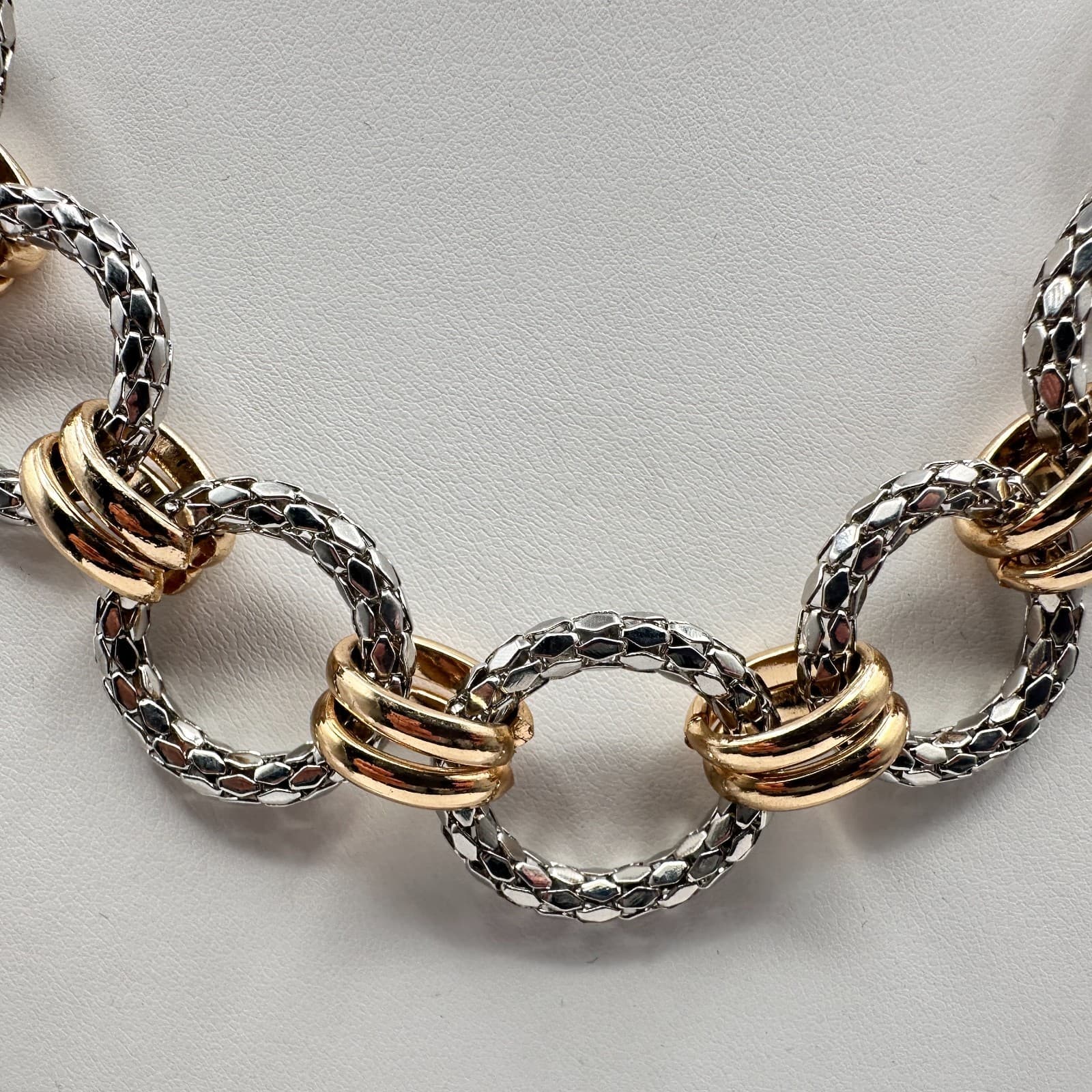 Vintage Y2K Alfani Textured Pebble Link Chain Necklace Women's Classic Jewelry - Thumbnail 3