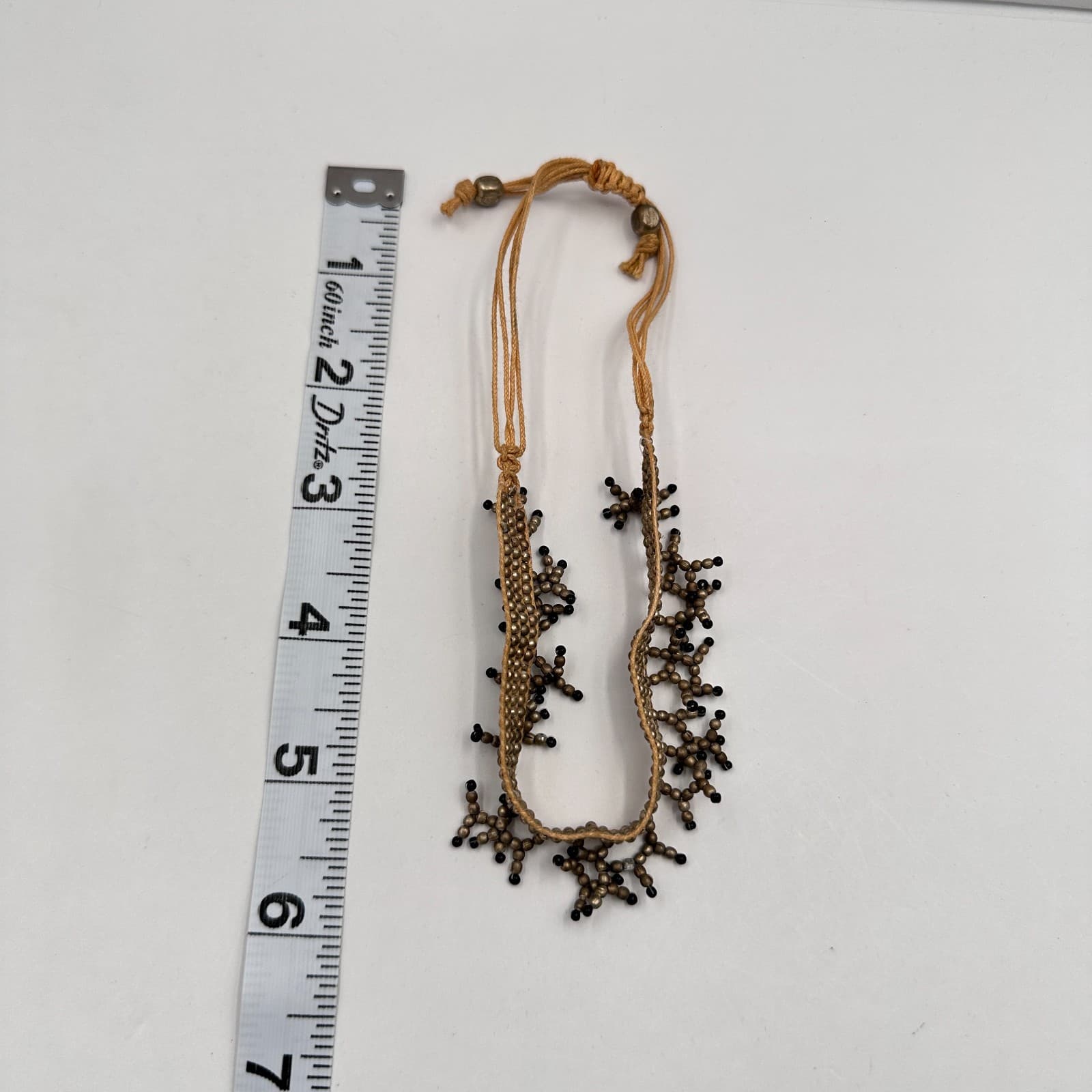 Vintage 90s Beaded Fringe Choker Necklace Boho Women's Classic Fashion Jewelry - Thumbnail 7