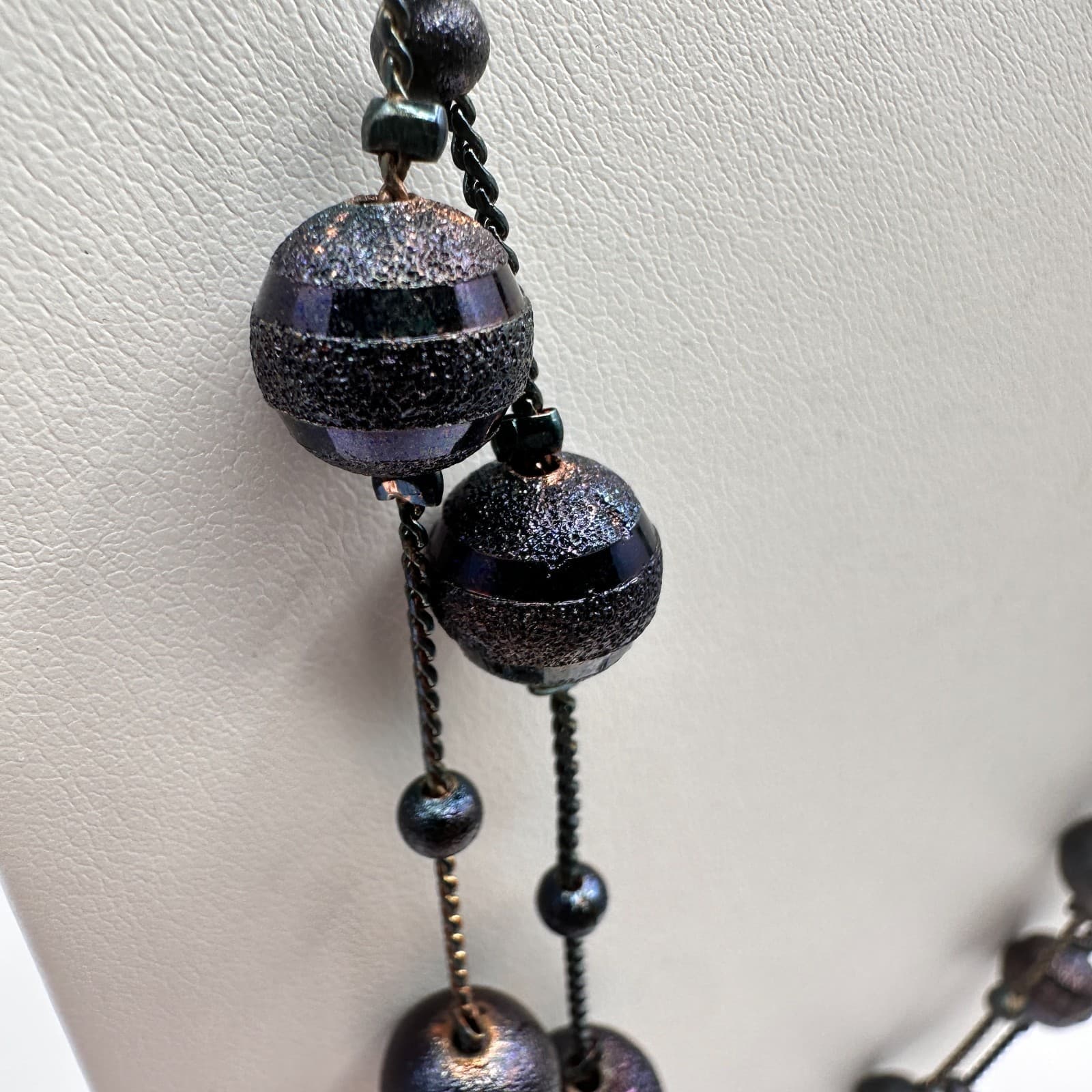 Vintage 90s Double Strand Beaded Necklace Boho Women's Classic Fashion Jewelry - Thumbnail 5