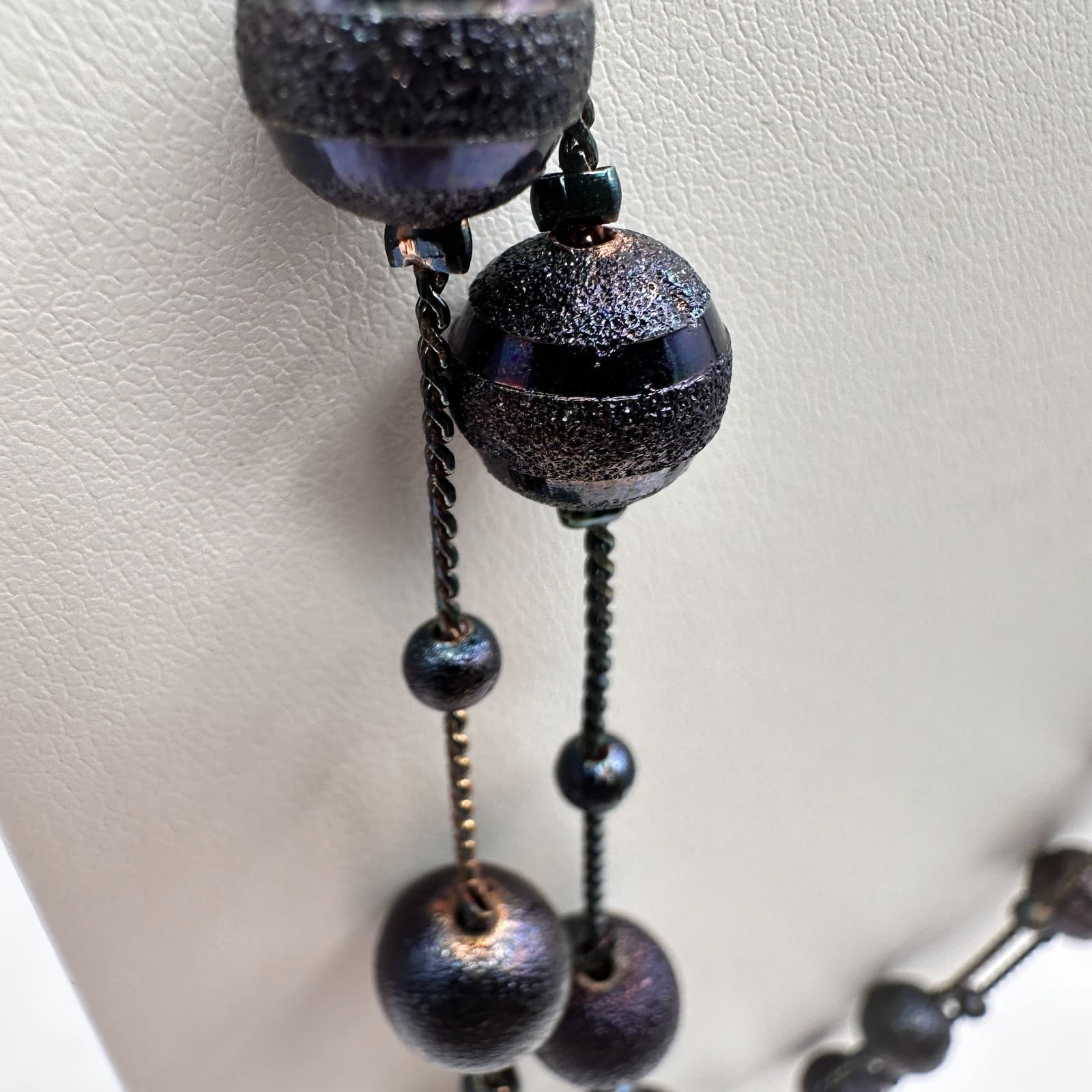 Vintage 90s Double Strand Beaded Necklace Boho Women's Classic Fashion Jewelry - Thumbnail 6