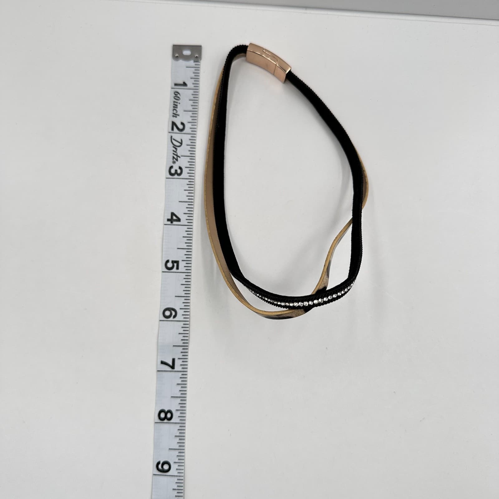 Vintage 90s Leopard Print Clear Rhinestone Gold Tone Horse Bridle Browband - Thumbnail 9