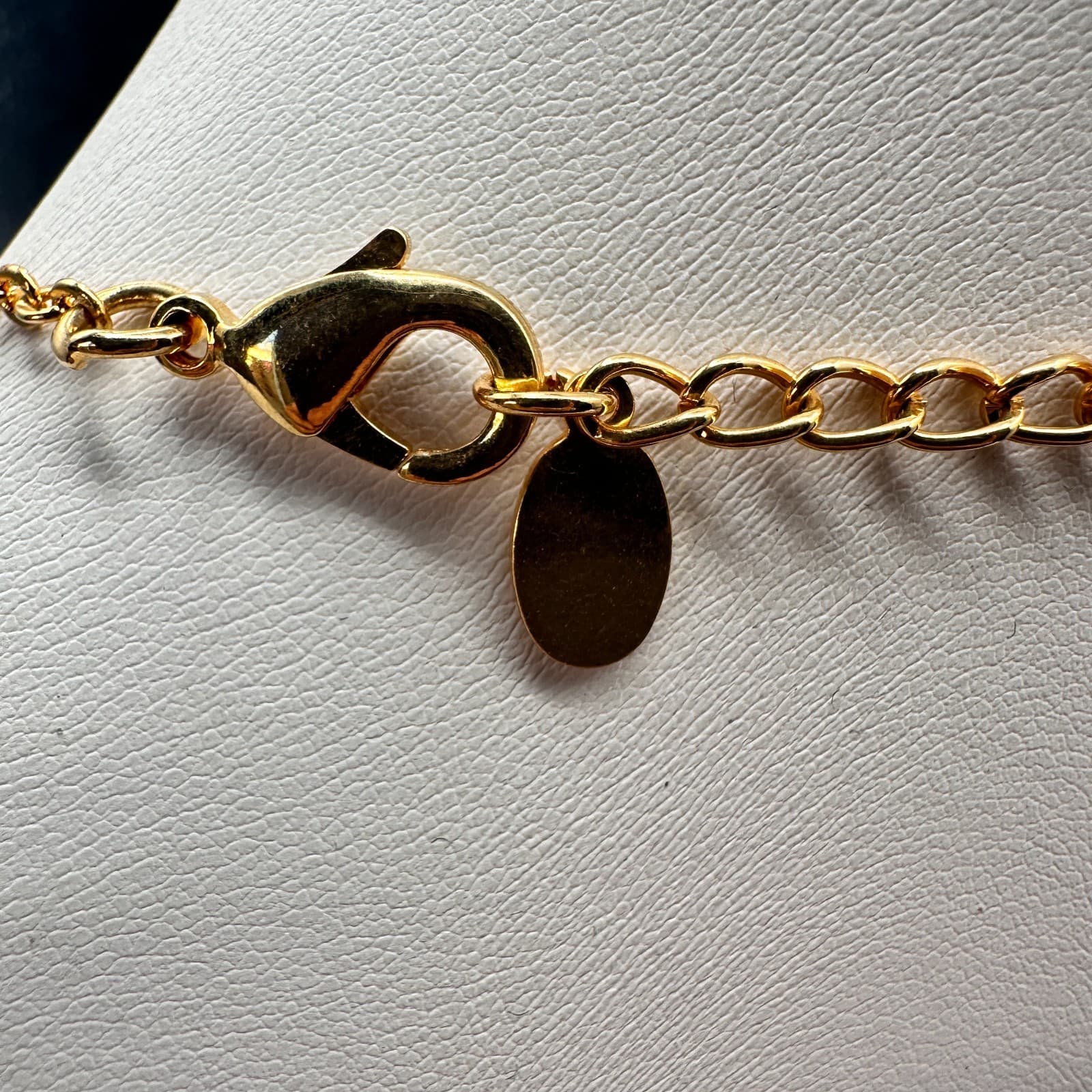 Vintage 90s Amber Glass Gold Tone Round Pendant Necklace Boho Women's Jewelry - Thumbnail 7