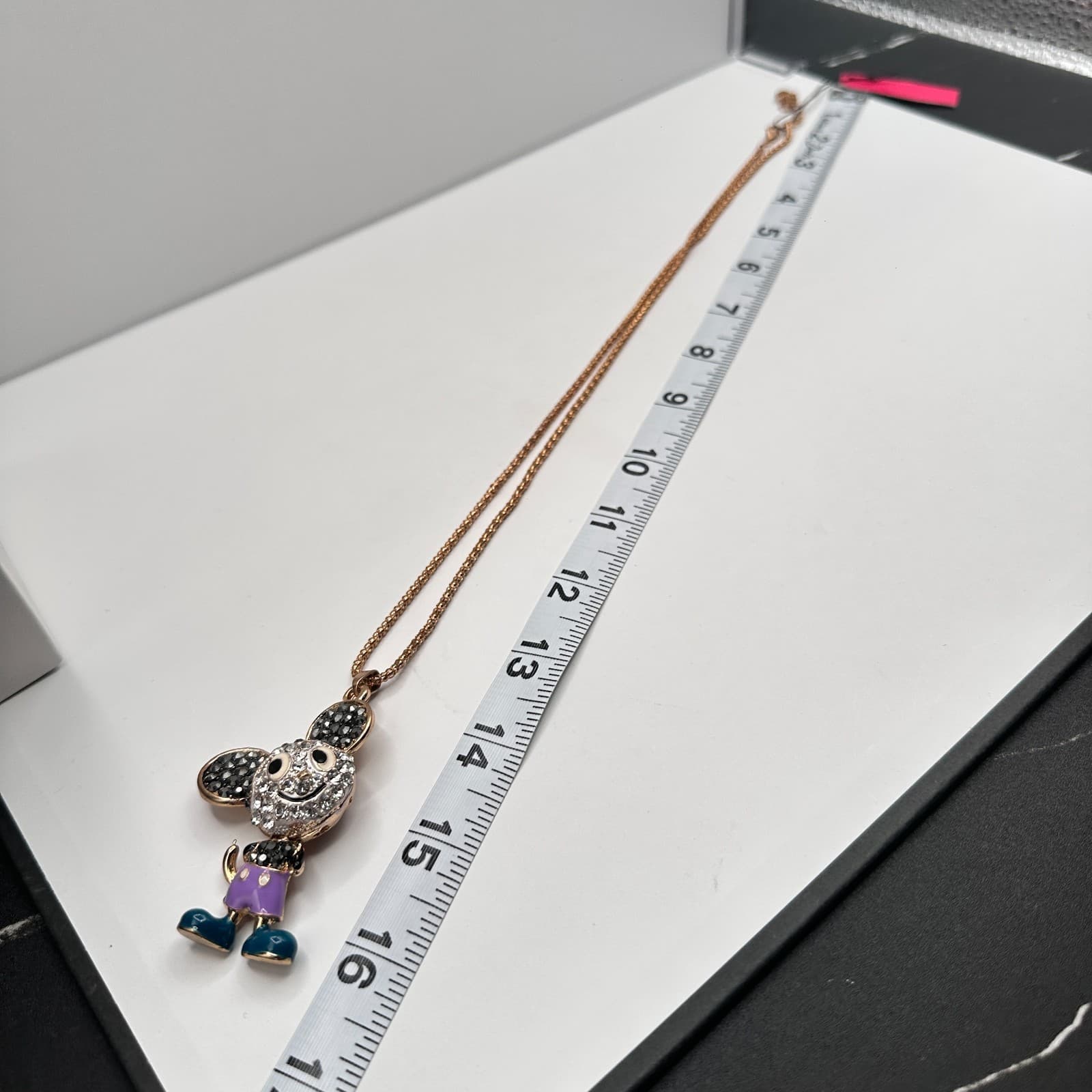 Vintage 90s Betsey Johnson Mickey Mouse Pendant Necklace Gold Tone Jewelry - Thumbnail 11