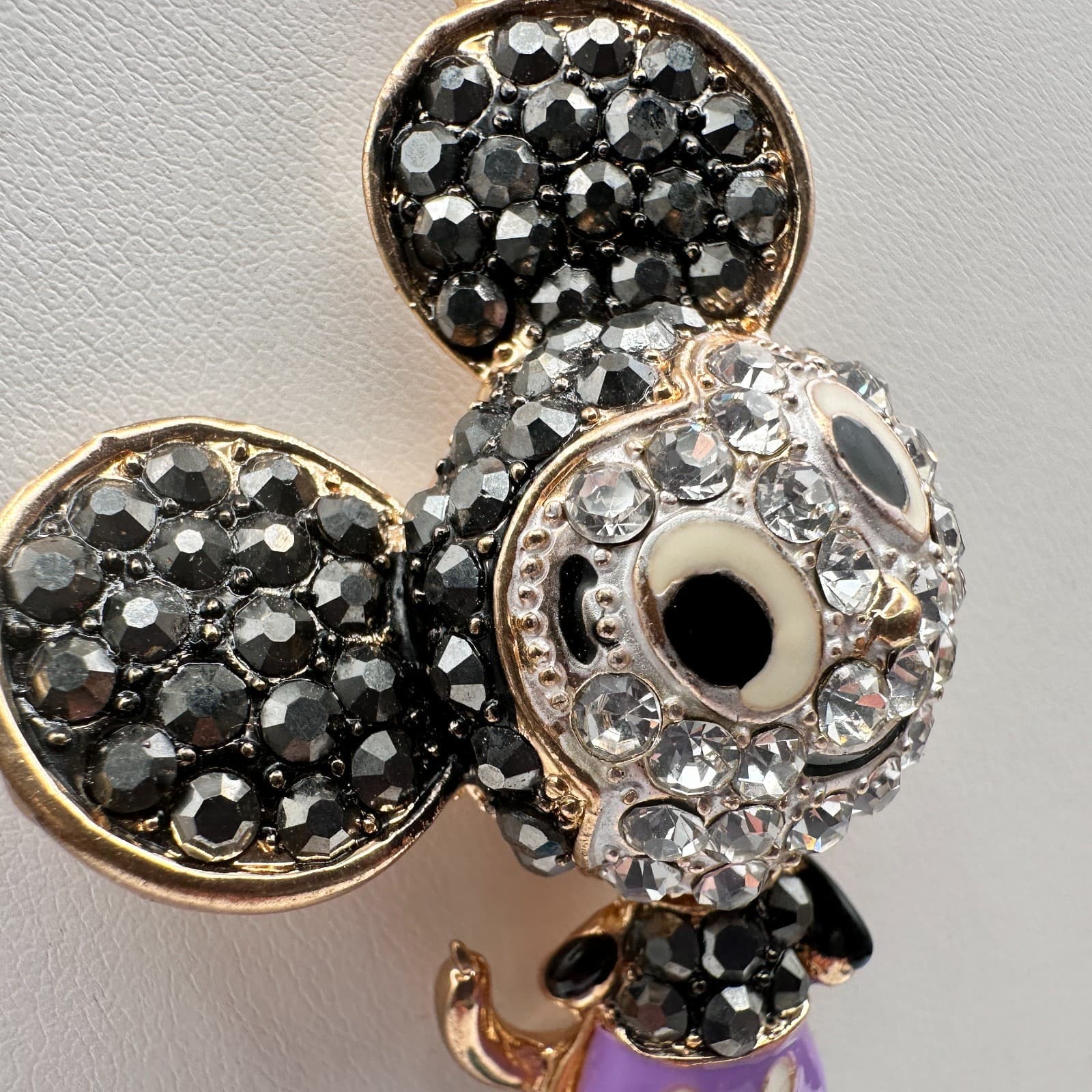 Vintage 90s Betsey Johnson Mickey Mouse Pendant Necklace Gold Tone Jewelry - Thumbnail 6