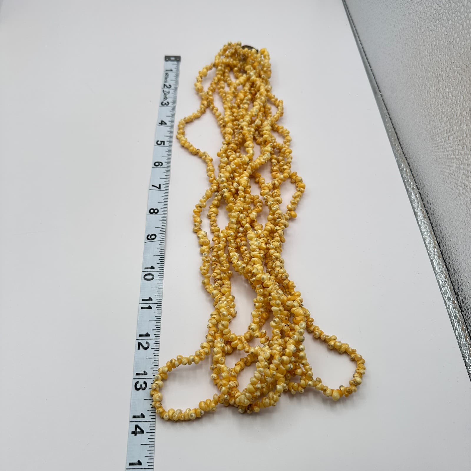 Vintage 90s Multi Strand Tiny Shell Necklace Boho Women's Classic Jewelry - Thumbnail 11