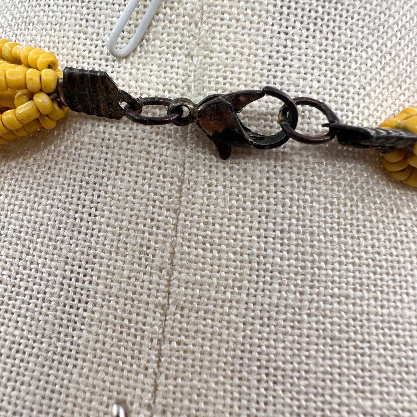 Vintage 90s Yellow & Brown Multi Strand Seed Beaded Necklace Women's Jewelry - Thumbnail 8