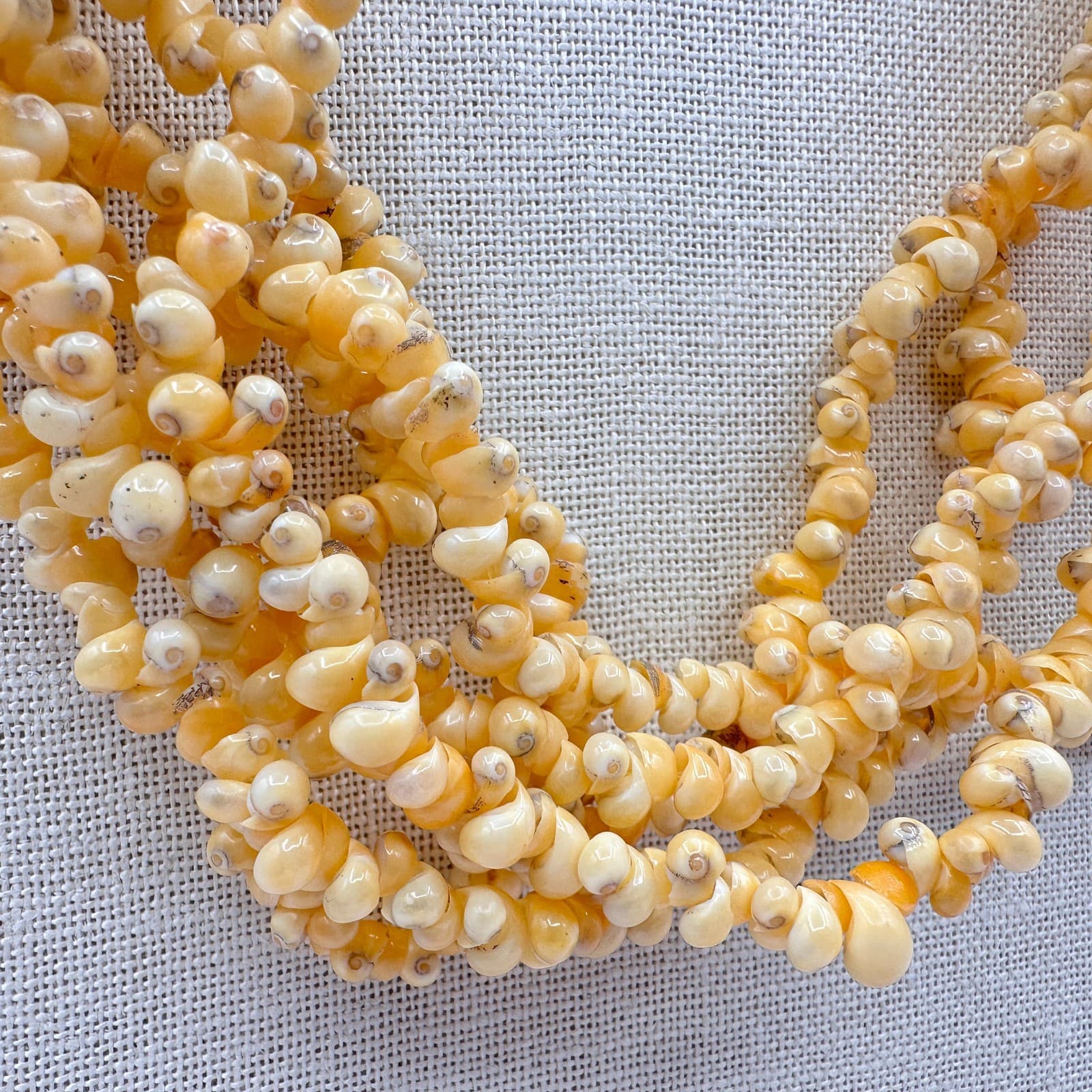 Vintage 90s Multi Strand Tiny Shell Necklace Boho Women's Classic Jewelry - Thumbnail 4
