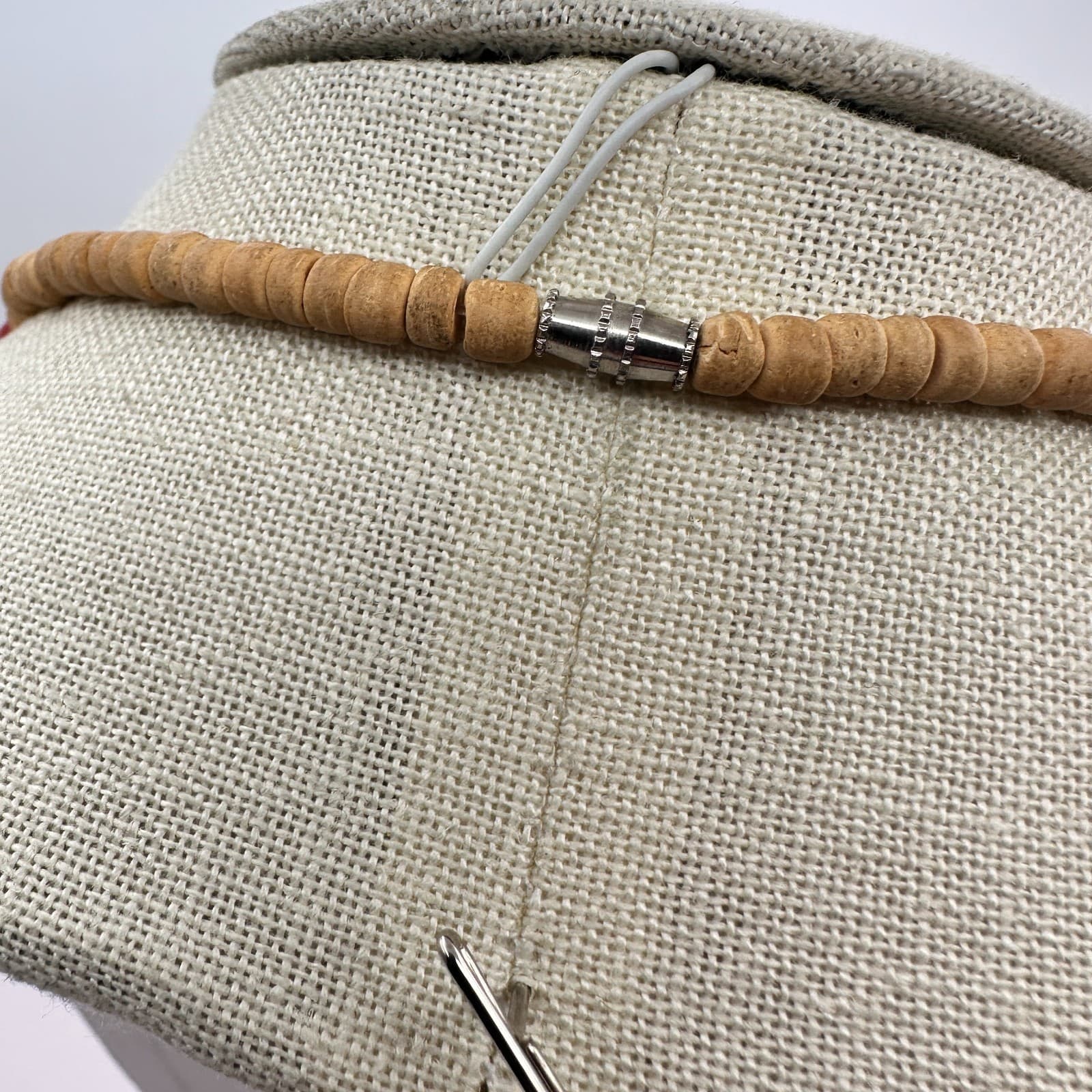 Vintage 90s Gold Tone Jasper & Wooden Beaded Necklace Women's Classic Jewelry - Thumbnail 8