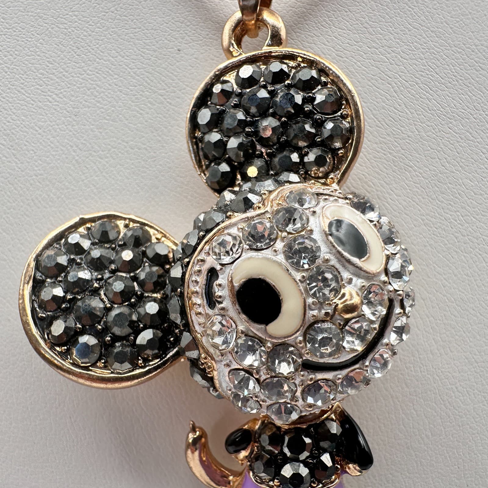 Vintage 90s Betsey Johnson Mickey Mouse Pendant Necklace Gold Tone Jewelry - Thumbnail 5