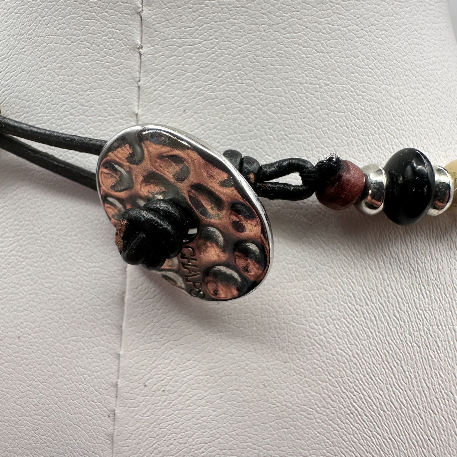 Vintage 90s Chaps Silver Tone Beaded Sunburst Pendant Necklace Women's Jewelry - Thumbnail 6