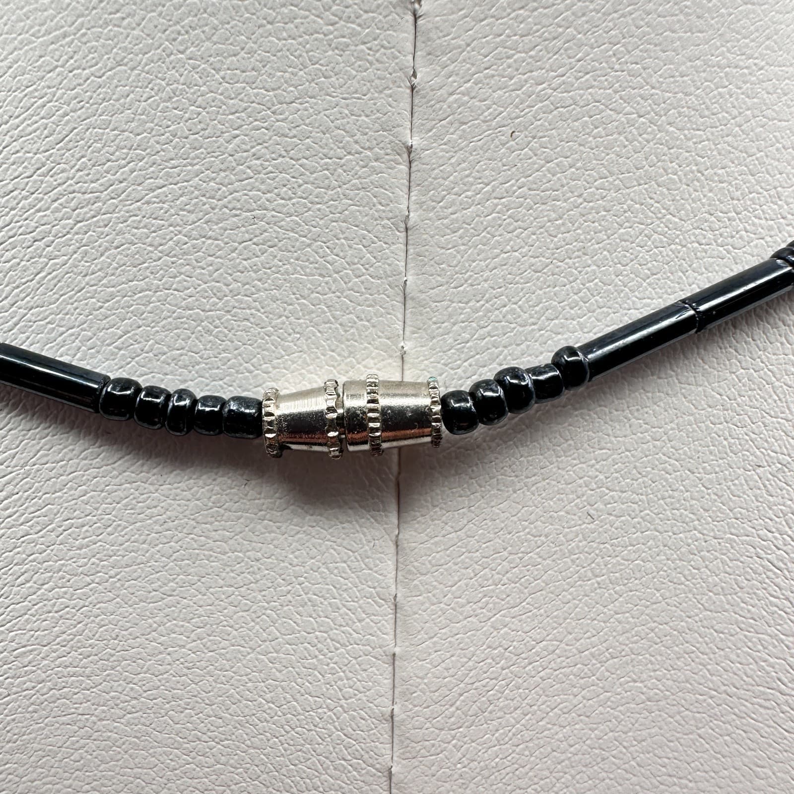 Vintage 90s Rose Quartz Black Beaded Wire Wrapped Pendant Necklace Jewelry - Thumbnail 8