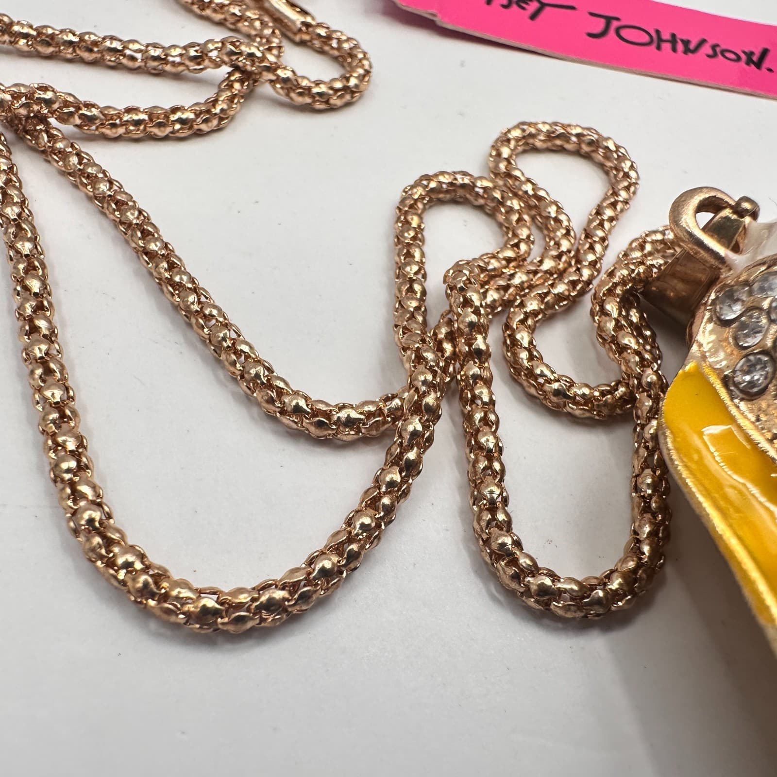 Vintage 90s Betsey Johnson Dog Puppy Pendant Necklace Gold Tone Chain Jewelry - Thumbnail 8