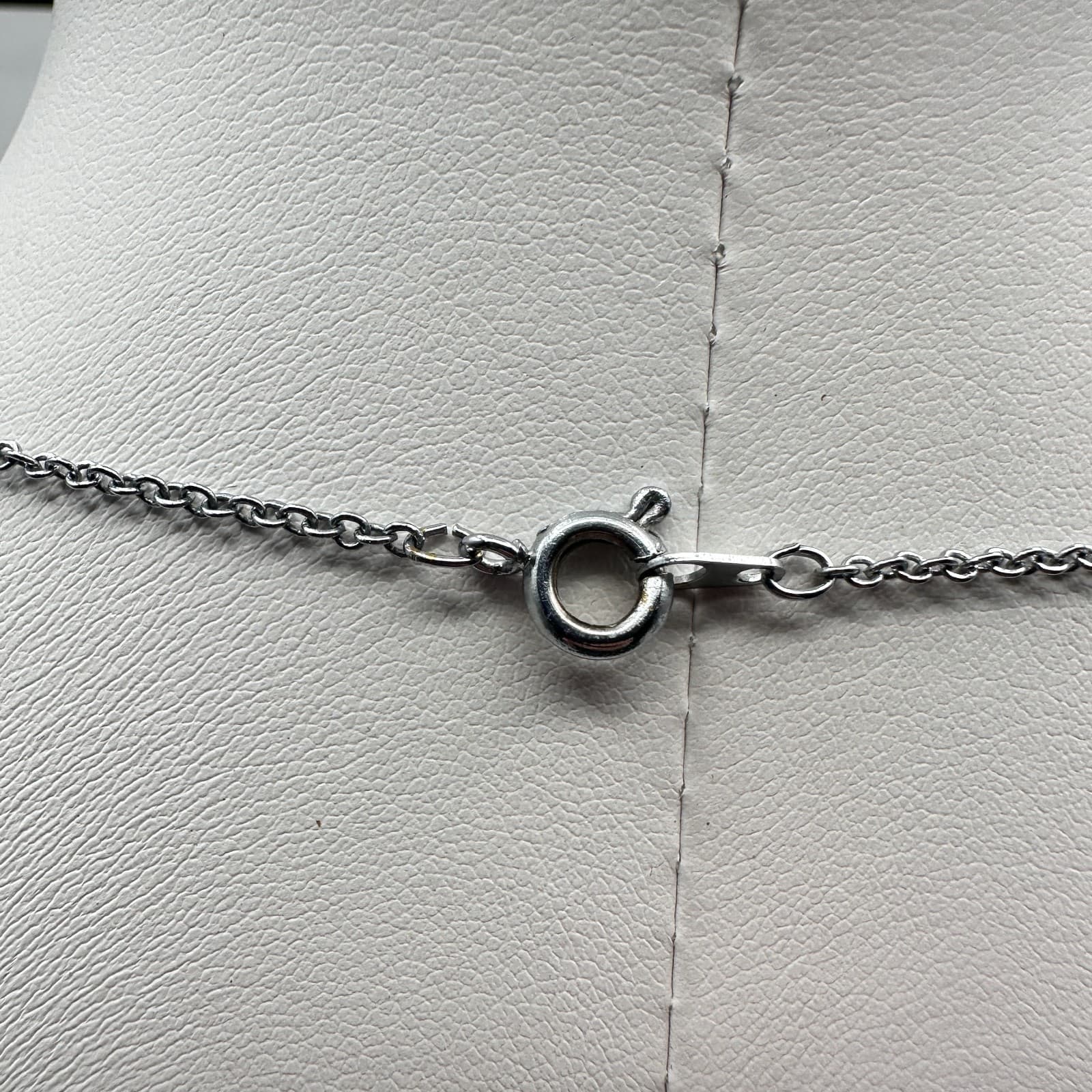 Vintage 90s Pink Abalone Shell Teardrop Pendant Necklace Silver Tone Jewelry - Thumbnail 8