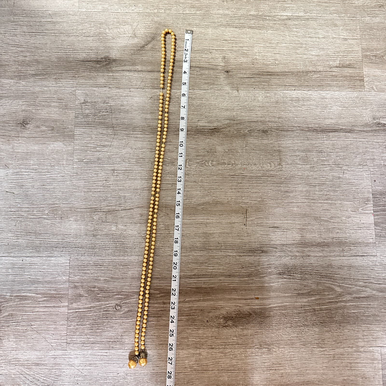 Vintage 90s Gold Tone Faux Pearl Lariat Necklace Statement Fashion Jewelry - Thumbnail 8