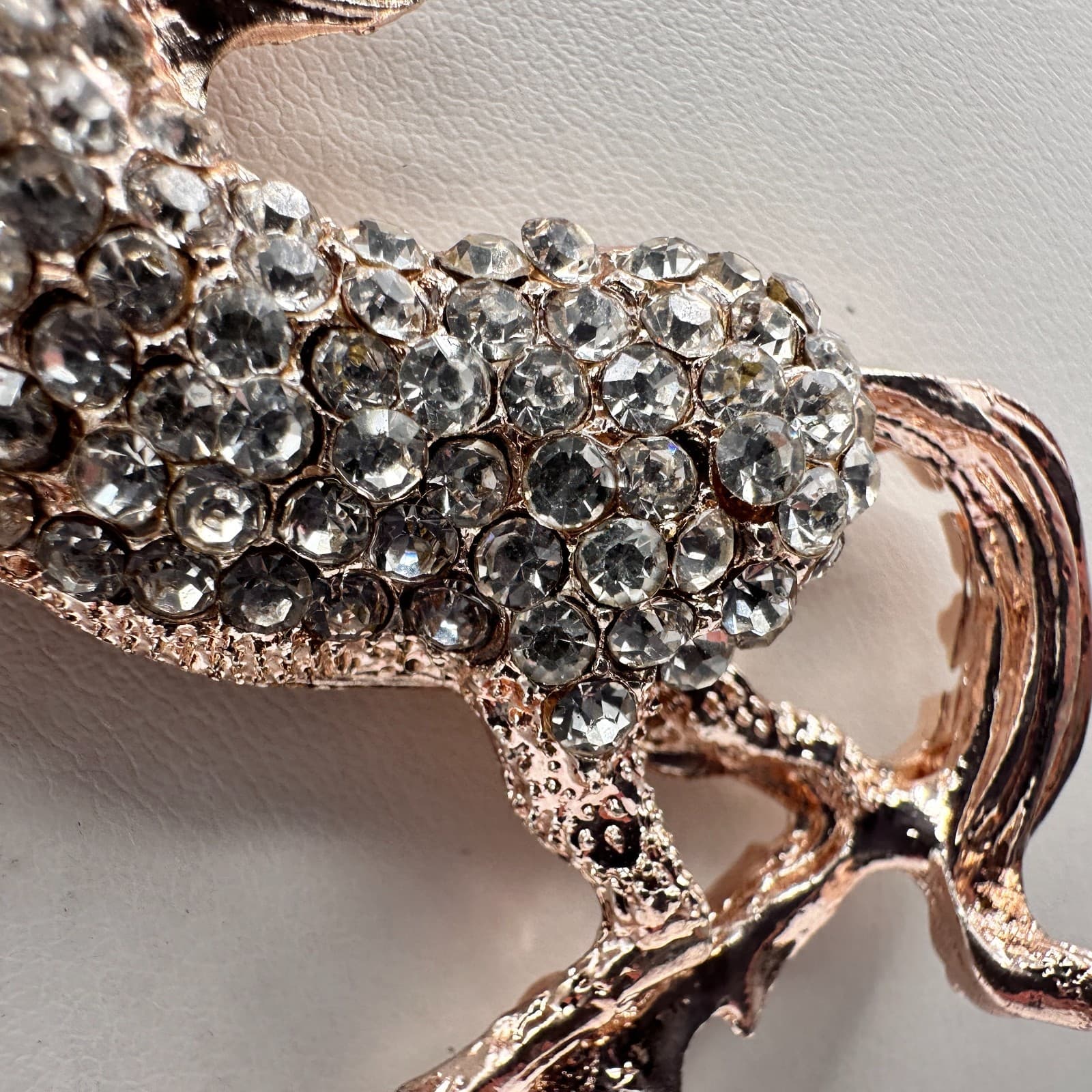 Vintage 90s Betsey Johnson Unicorn Necklace Rose Gold Tone Glass Pendant Jewelry - Thumbnail 8