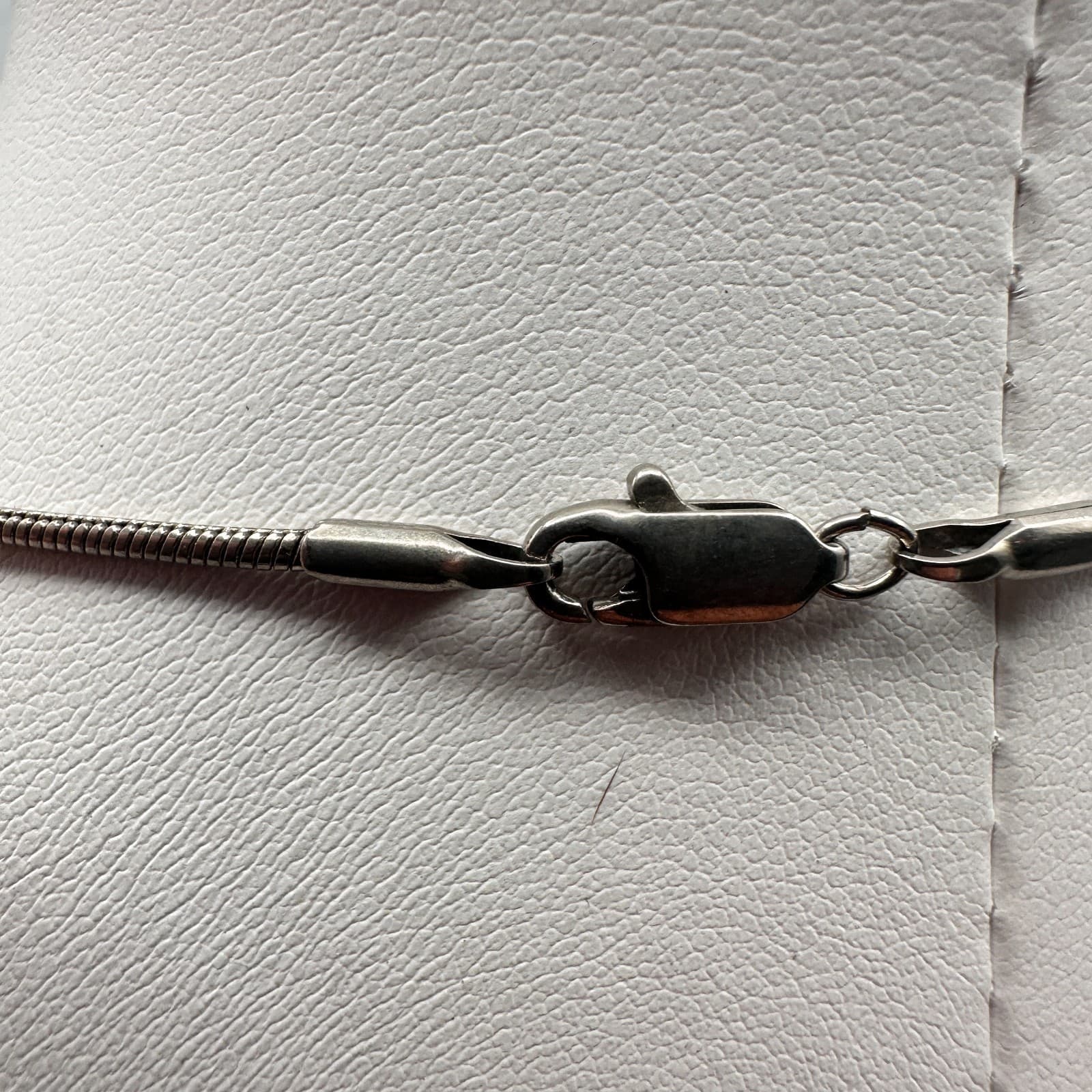 Vintage 90s Silver Tone Snake Chain Necklace Minimalist Station Beaded Jewelry - Thumbnail 8