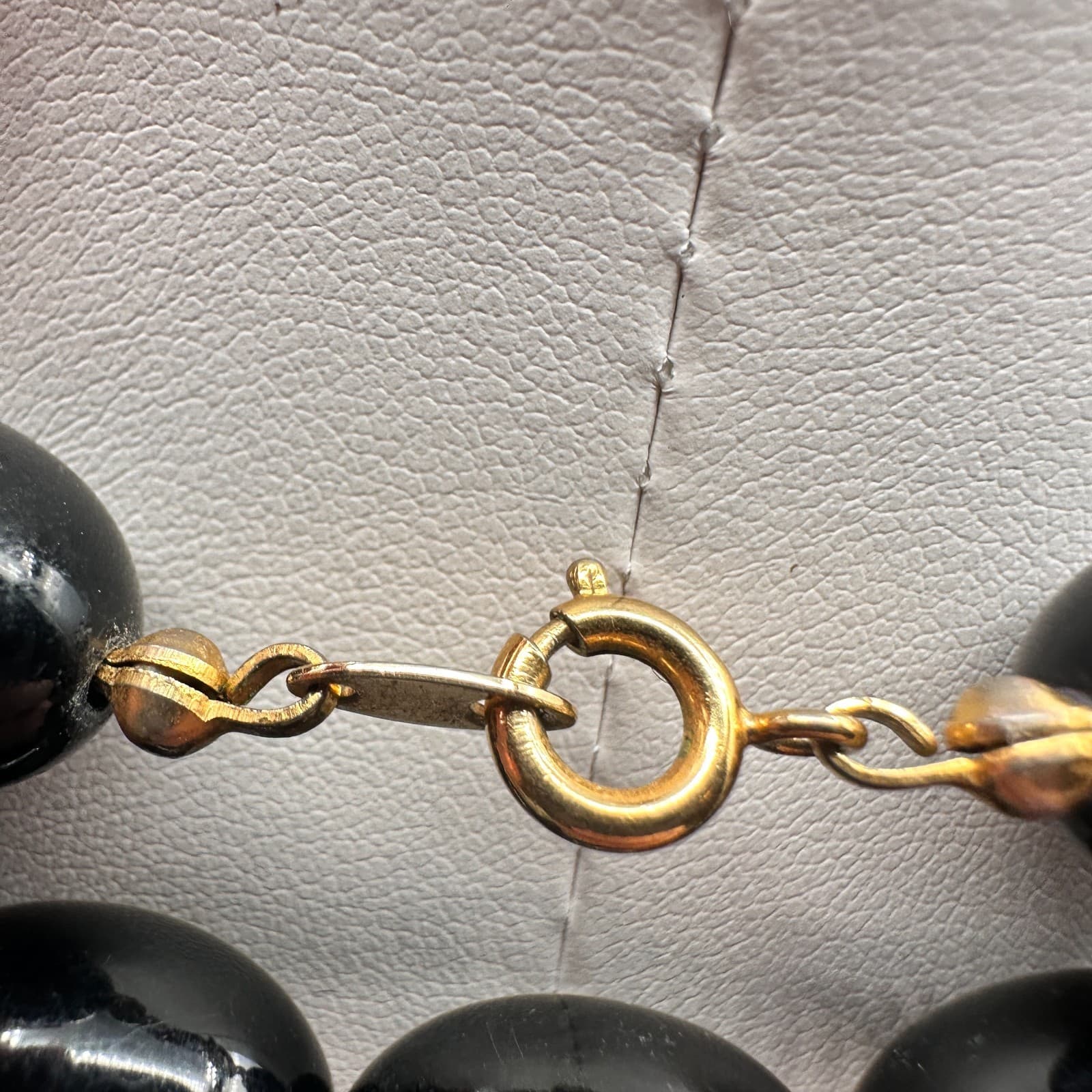 Vintage 90s Black Oval Beaded Multi Strand Necklace Statement Women's Jewelry - Thumbnail 7