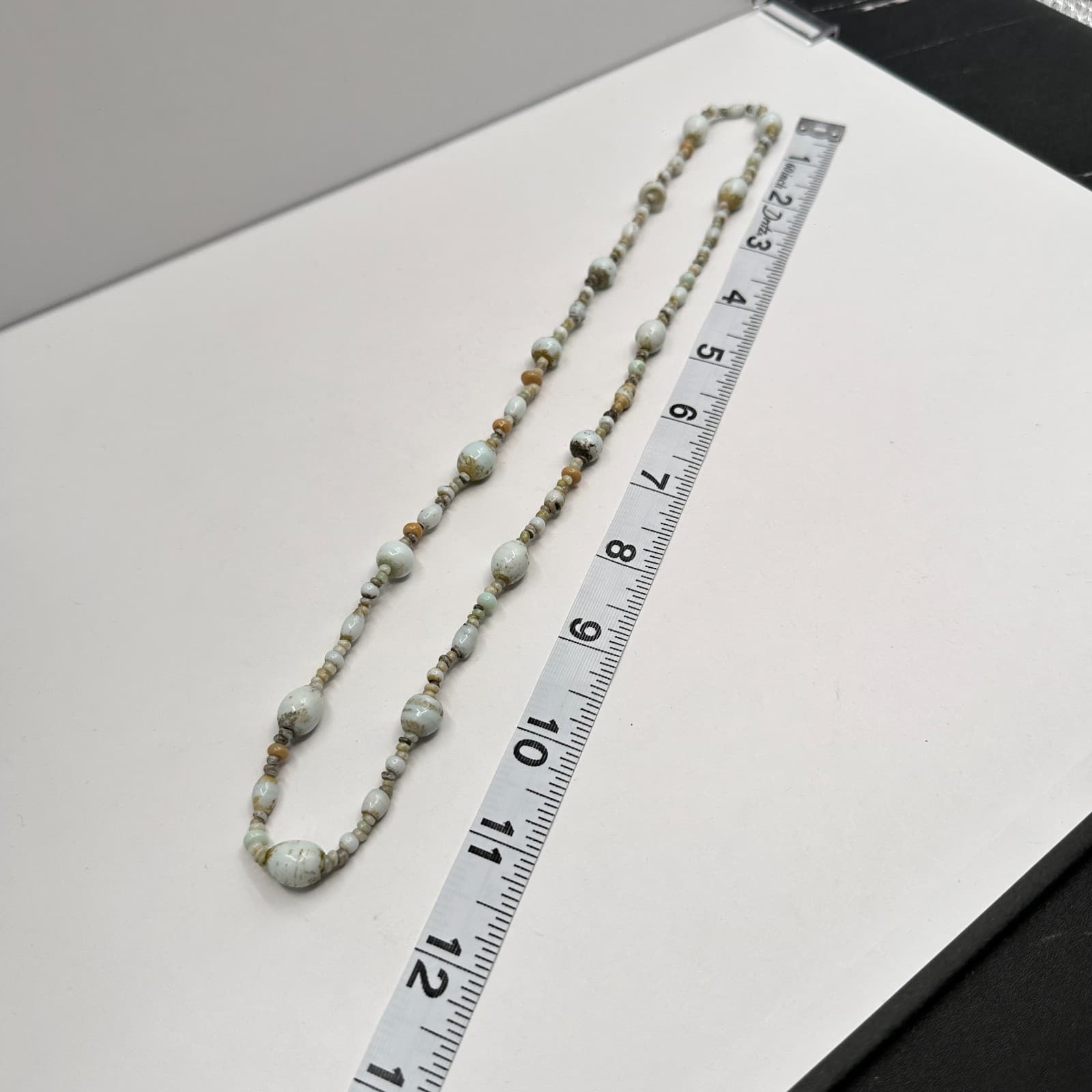 Vintage 90s Earth Tone Beaded Necklace Mixed Stone Boho Fashion Women's Jewelry - Thumbnail 11