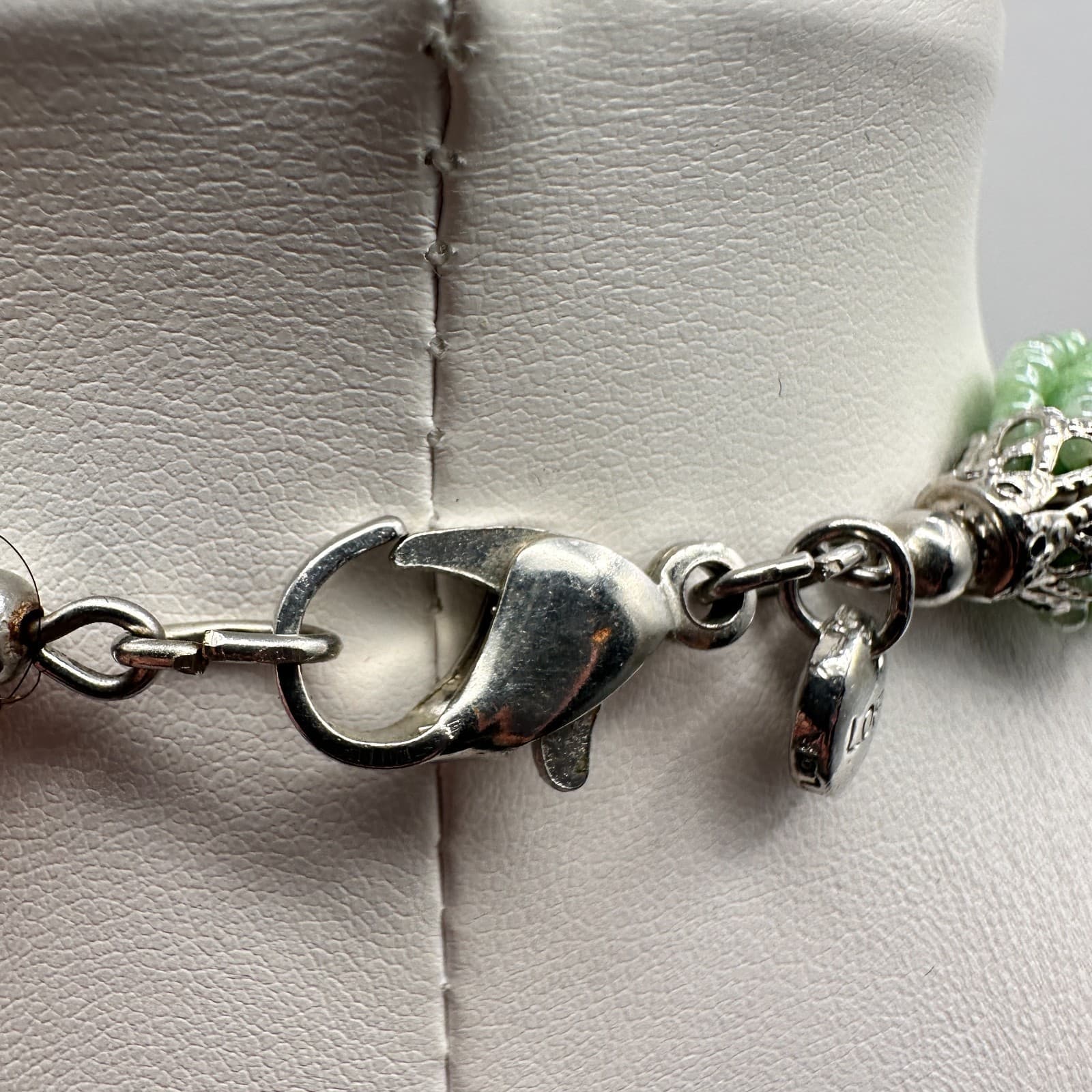 Vintage 90s Multi Strand Mint Green Glass Seed Bead Silver Tone Torsade Necklace - Thumbnail 9