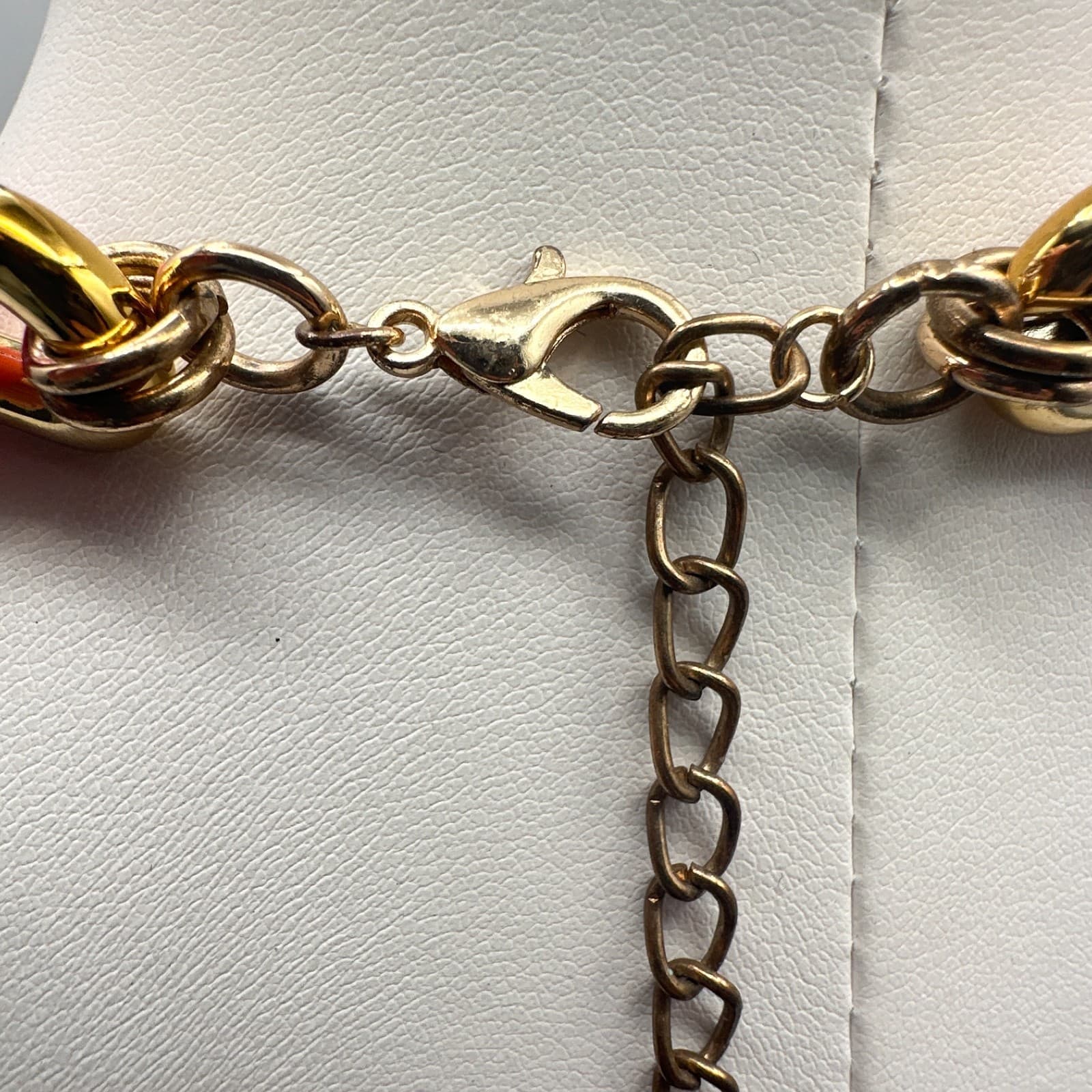 Modern Y2K Pink Gold Tone Chunky Link Chain Necklace Women's Jewelry - Thumbnail 9