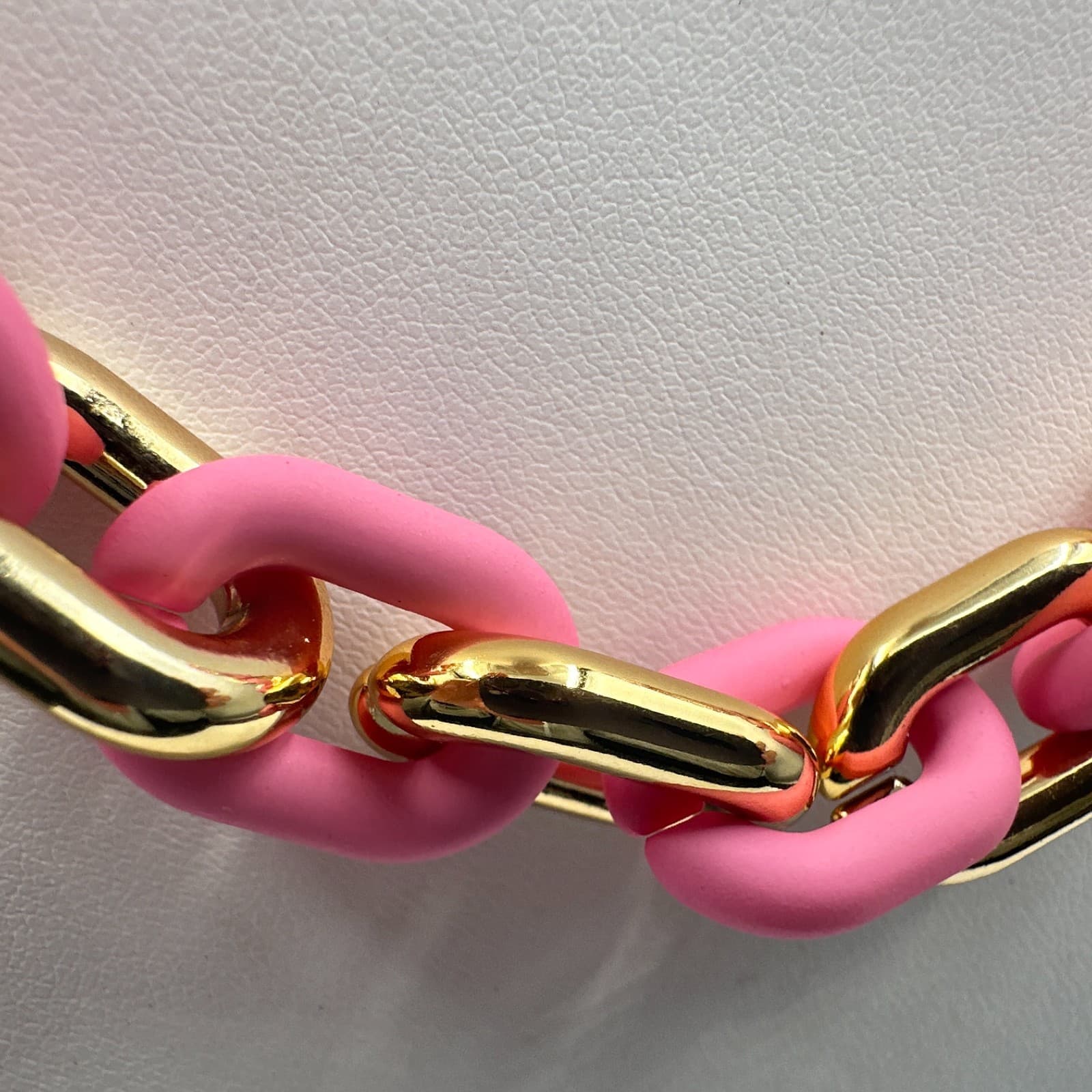 Modern Y2K Pink Gold Tone Chunky Link Chain Necklace Women's Jewelry - Thumbnail 6