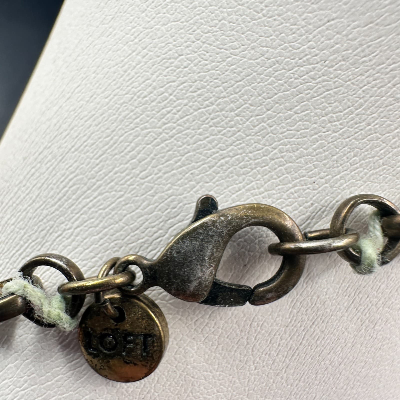 Vintage 90s LOFT Multi-Strand Layered Necklace Silver Tone Earthy Stones Jewelry - Thumbnail 11