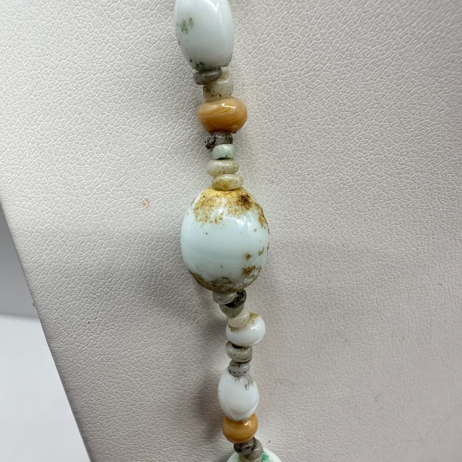 Vintage 90s Earth Tone Beaded Necklace Mixed Stone Boho Fashion Women's Jewelry - Thumbnail 8