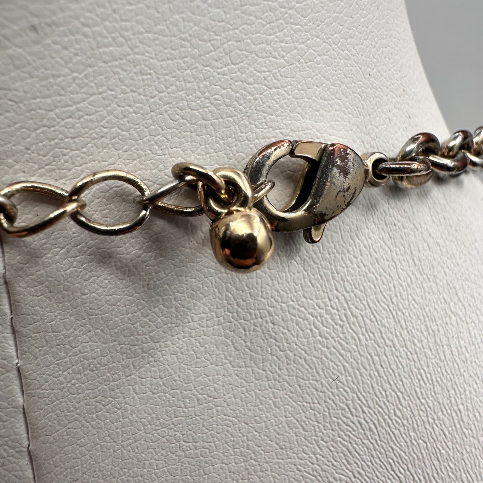 Vintage 90s Black Onyx Style Statement Necklace Gold Tone Geometric Jewelry - Thumbnail 8