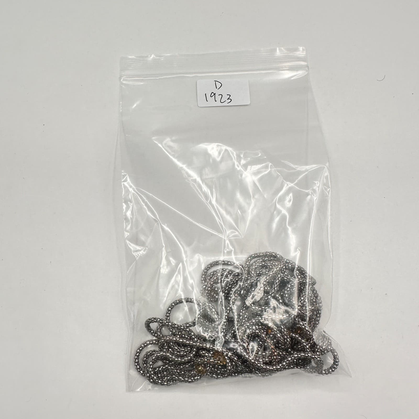 Vintage 90s Multi Strand Silver Tone Knotted Mesh Popcorn Chain Necklace Jewelry - Thumbnail 10