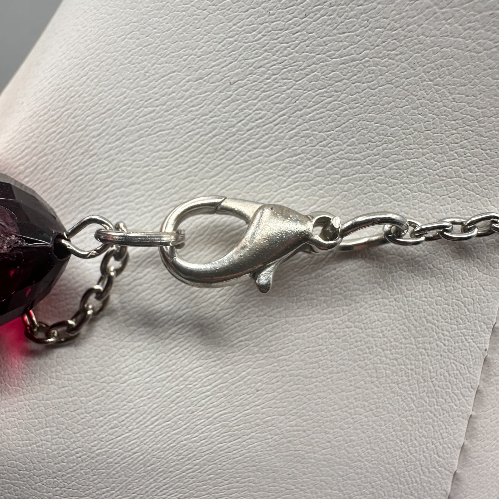 Vintage 90s Black & Red Beaded Necklace Silver Tone Statement Fashion Jewelry - Thumbnail 6