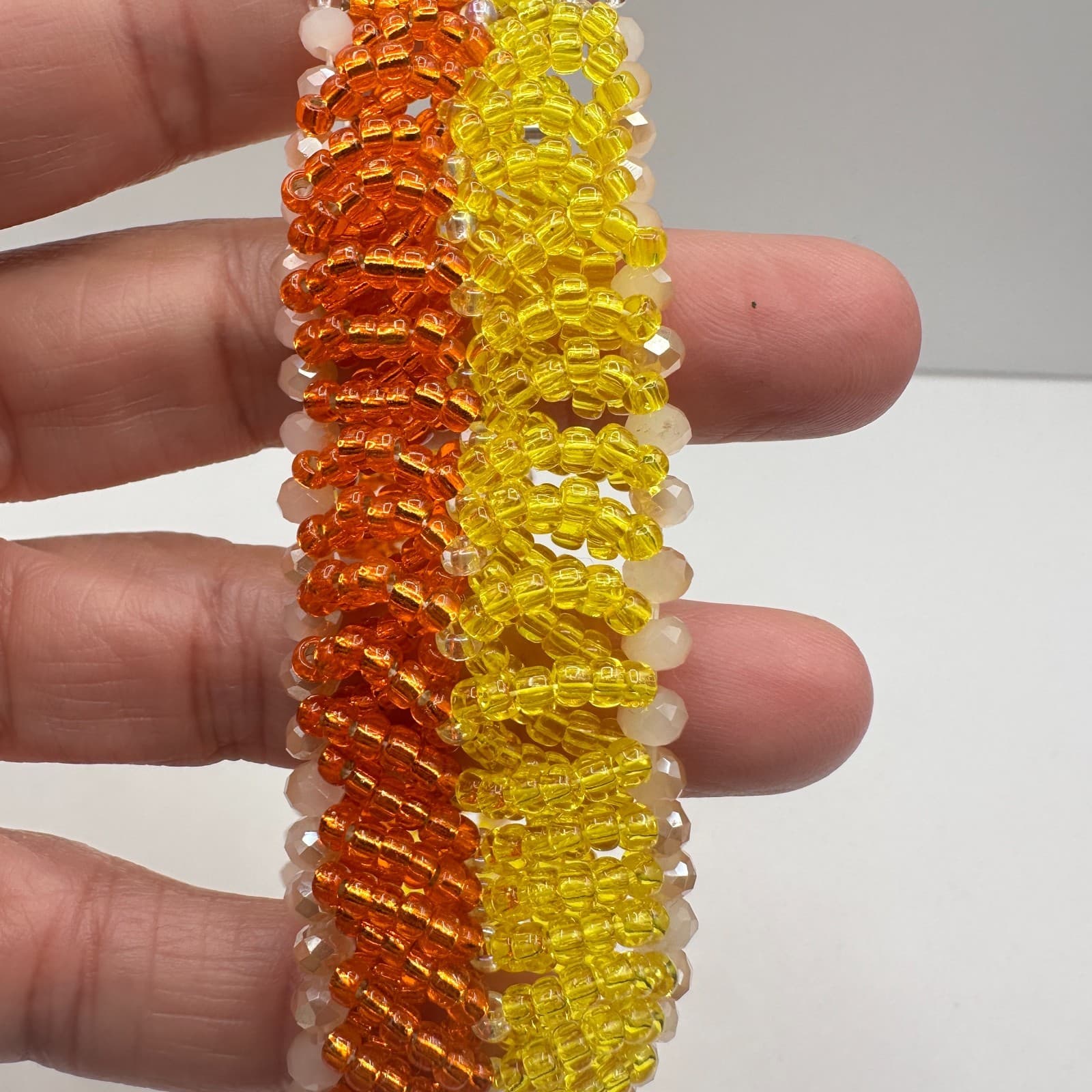 Vintage 90s Multicolor Seed Beaded Choker Necklace Silver Tone Women's Jewelry - Thumbnail 8