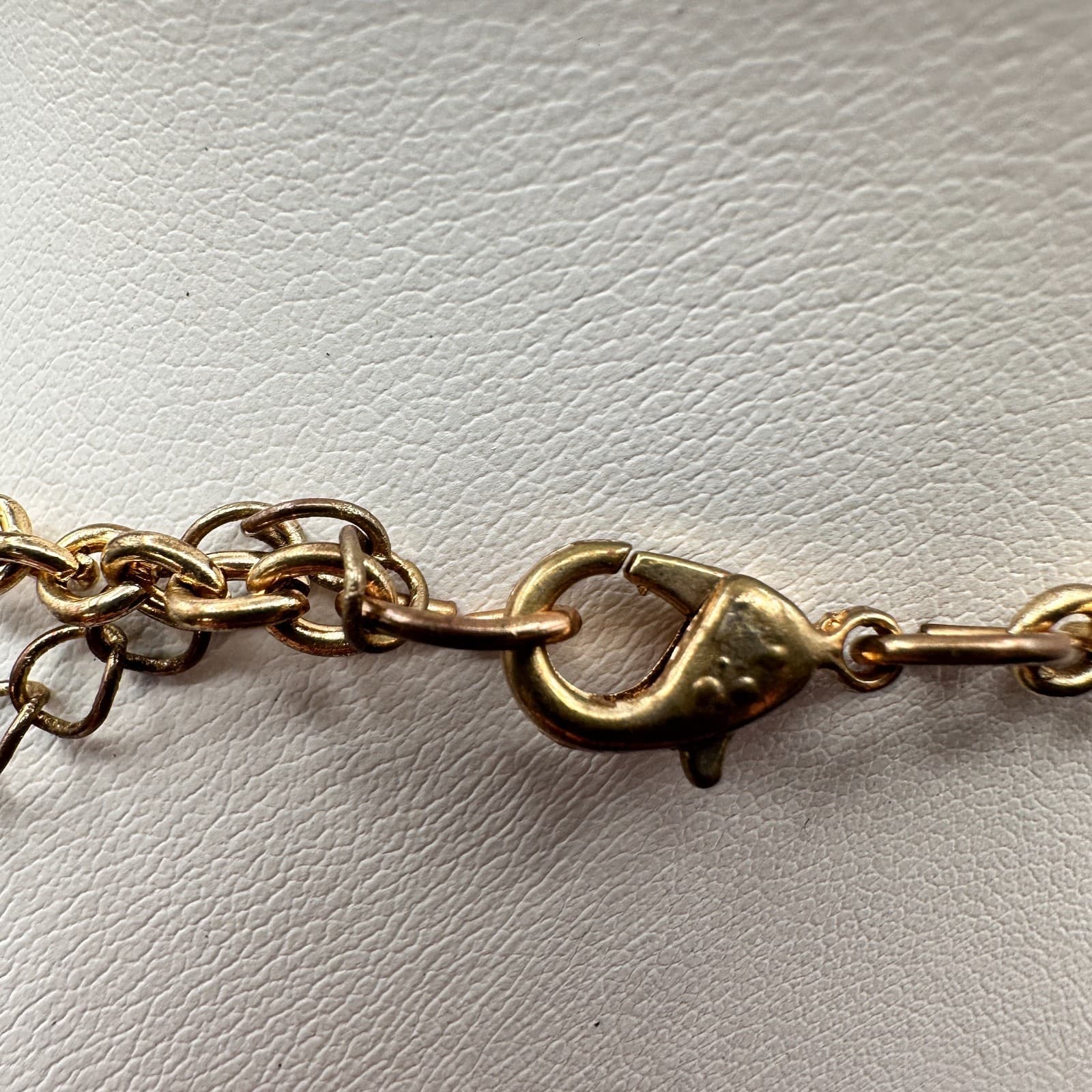 Vintage Y2K Gray Stardust Beads Rhinestone Mesh chain Gold tone Necklace Jewelry - Thumbnail 8