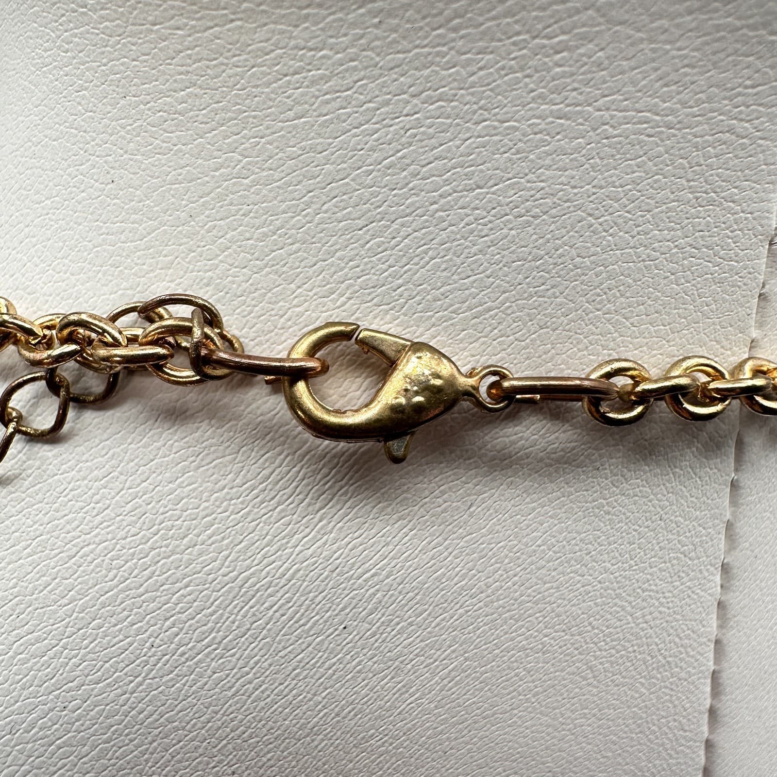 Vintage Y2K Gray Stardust Beads Rhinestone Mesh chain Gold tone Necklace Jewelry - Thumbnail 7