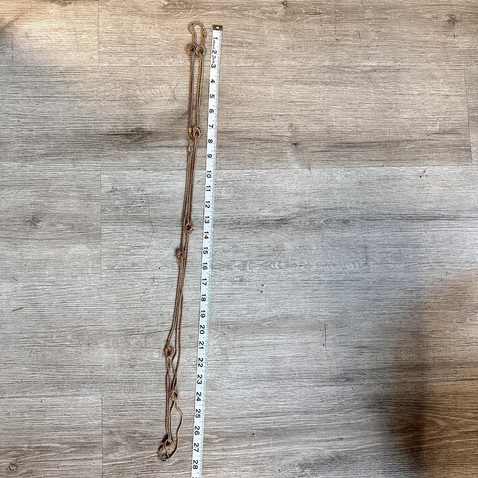 Vintage 90s Gold Tone Multi Strand Mesh Knot Chain Necklace Statement Jewelry - Thumbnail 9