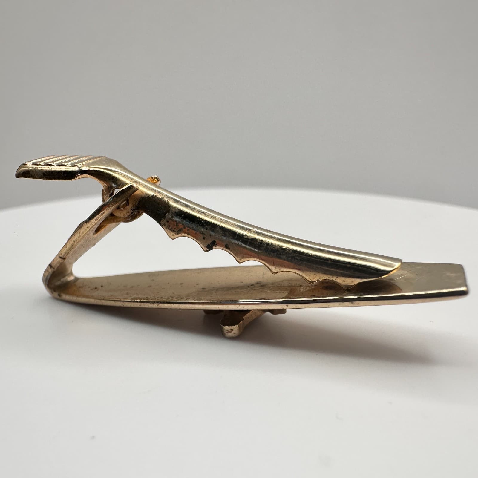 Vintage 90s Masonic Cufflinks & Tie Bar Set Gold Tone Blue Enamel Square Compass - Thumbnail 10